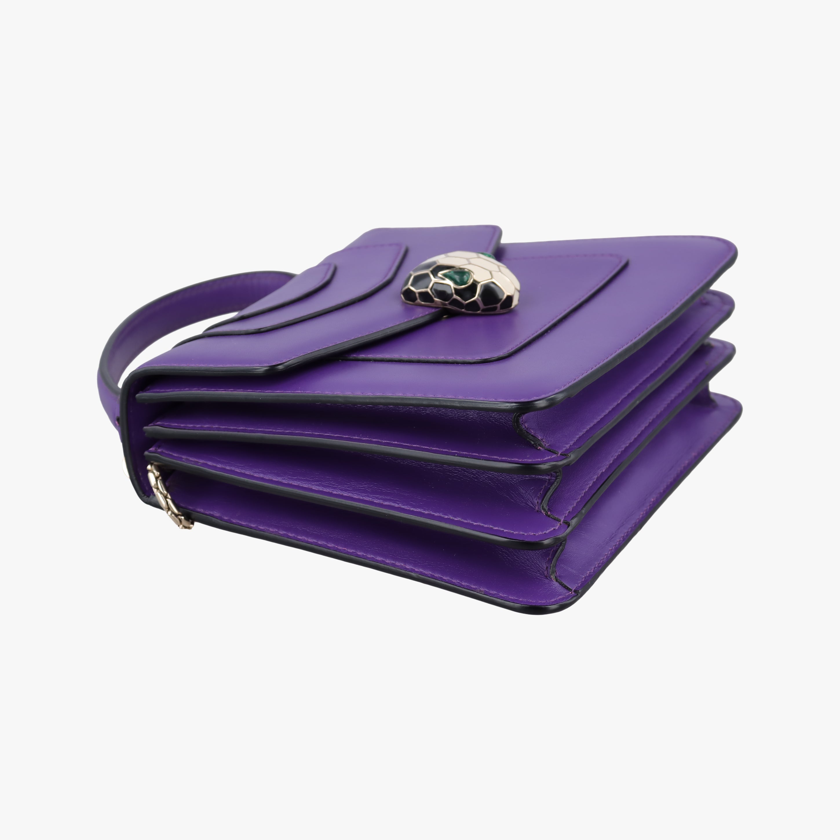 Pre-owned Bvlgari SERPENTI FOREVER Purple Leather  shoulderbag | stylenewstar
