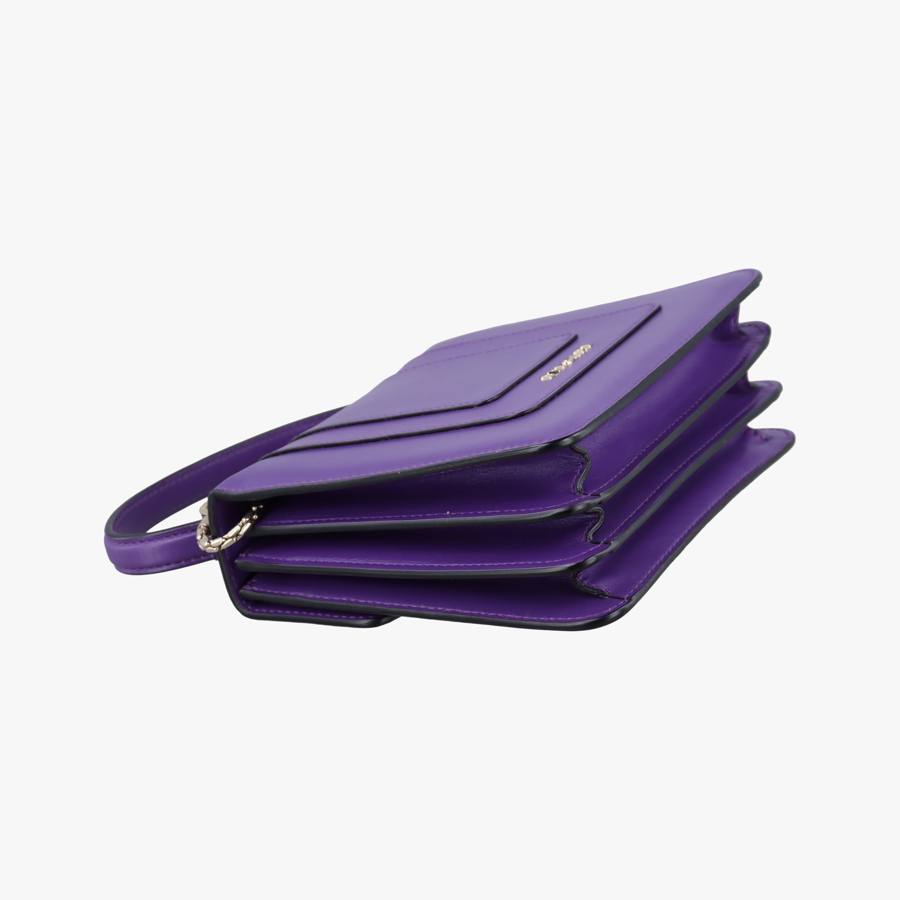 Pre-owned Bvlgari SERPENTI FOREVER Purple Leather  shoulderbag | stylenewstar