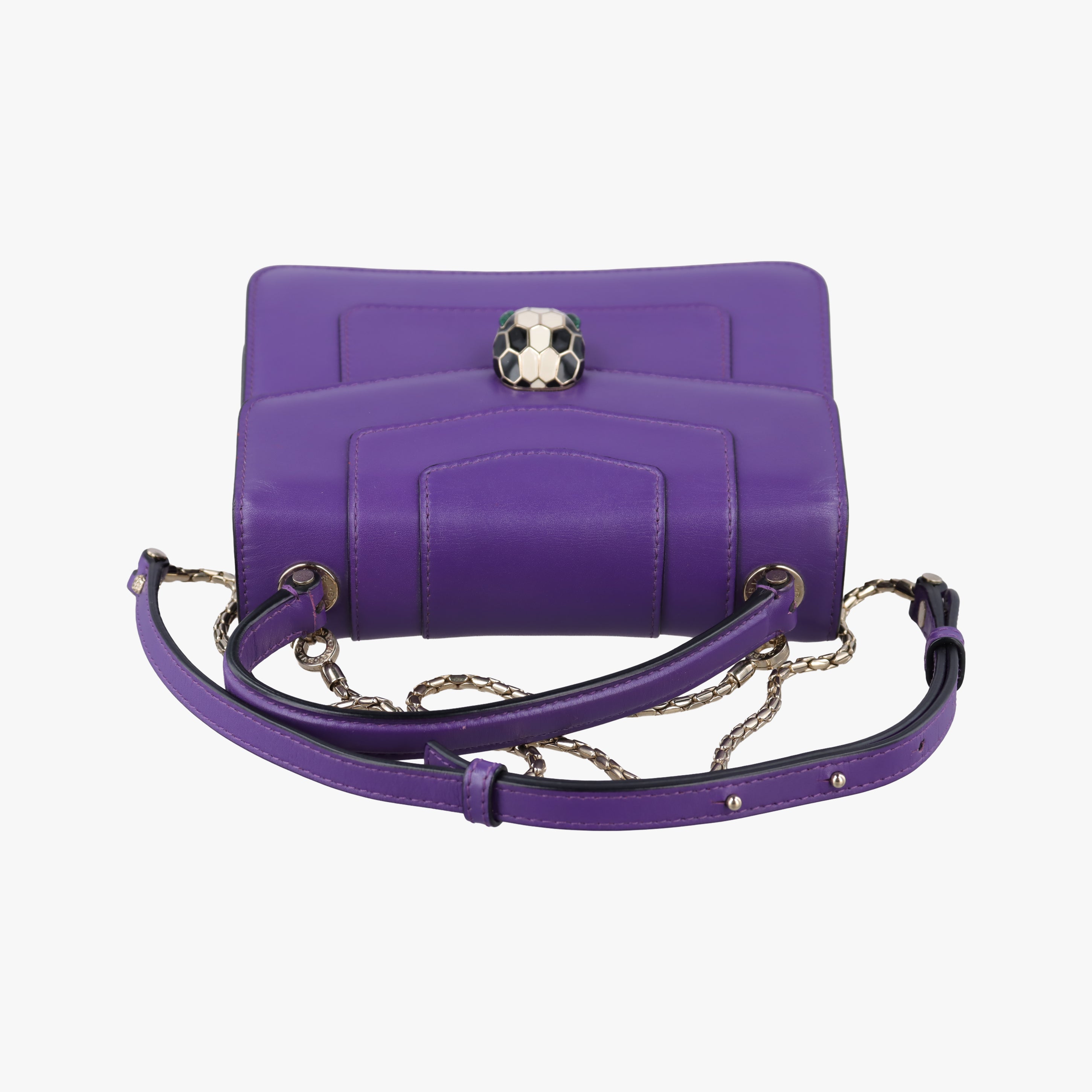 Pre-owned Bvlgari SERPENTI FOREVER Purple Leather  shoulderbag | stylenewstar