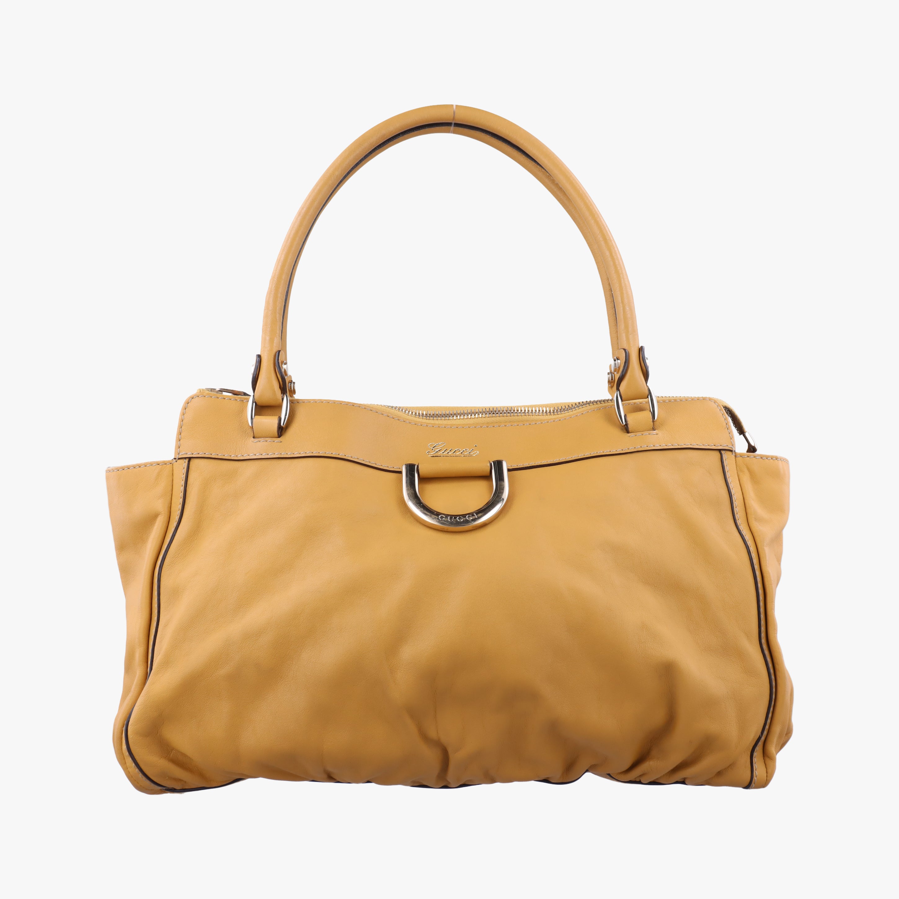 Pre-owned Gucci Abbey Yellow Leather 189831 handbag | stylenewstar