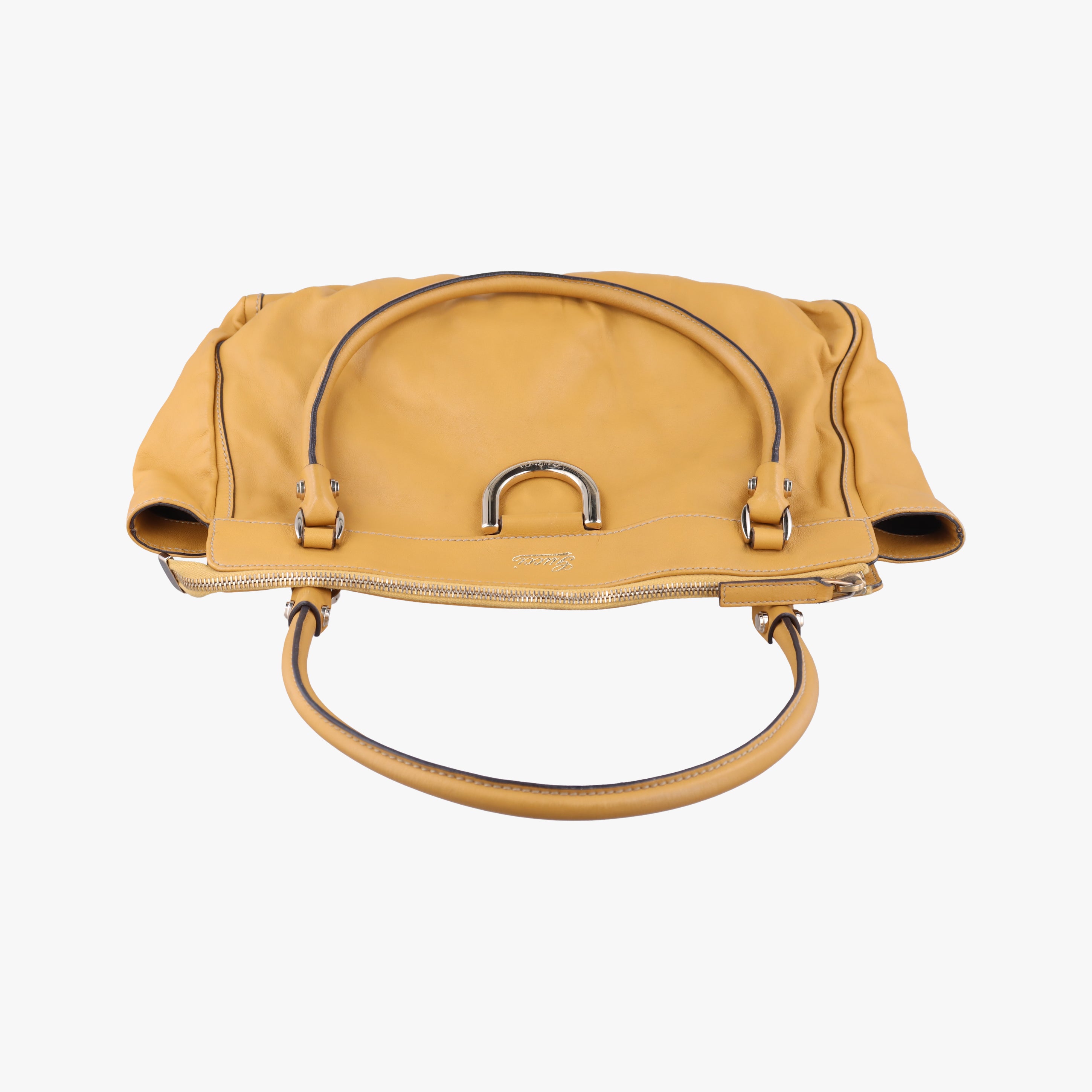 Pre-owned Gucci Abbey Yellow Leather 189831 handbag | stylenewstar