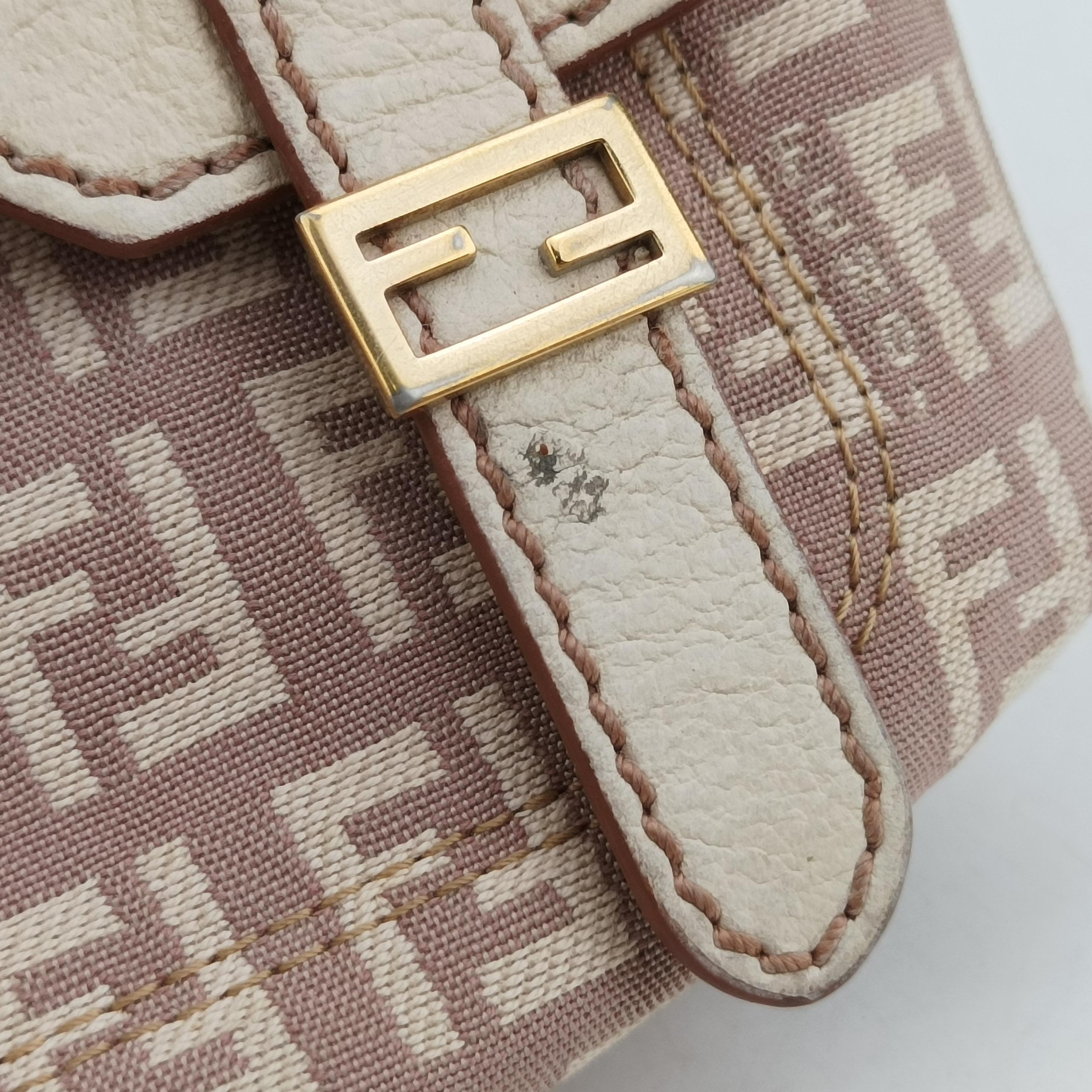 Vintage Fendi Zucchino Baguette beige×Multicolour canvas 8BR520 handbag | stylenewstar