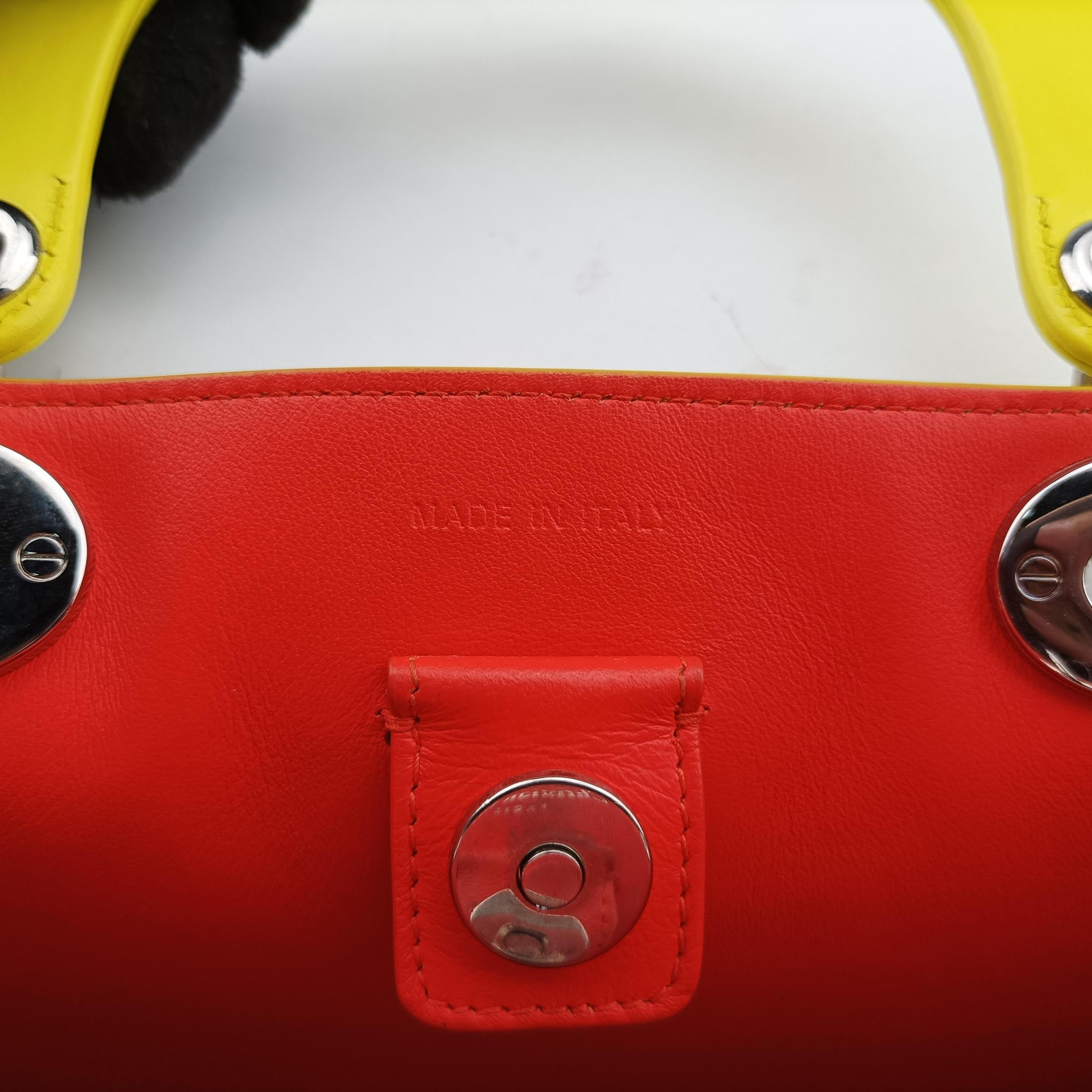 Pre-owned Christian Dior Diorissimo Yellow x Orange leather  shoulderbag | stylenewstar