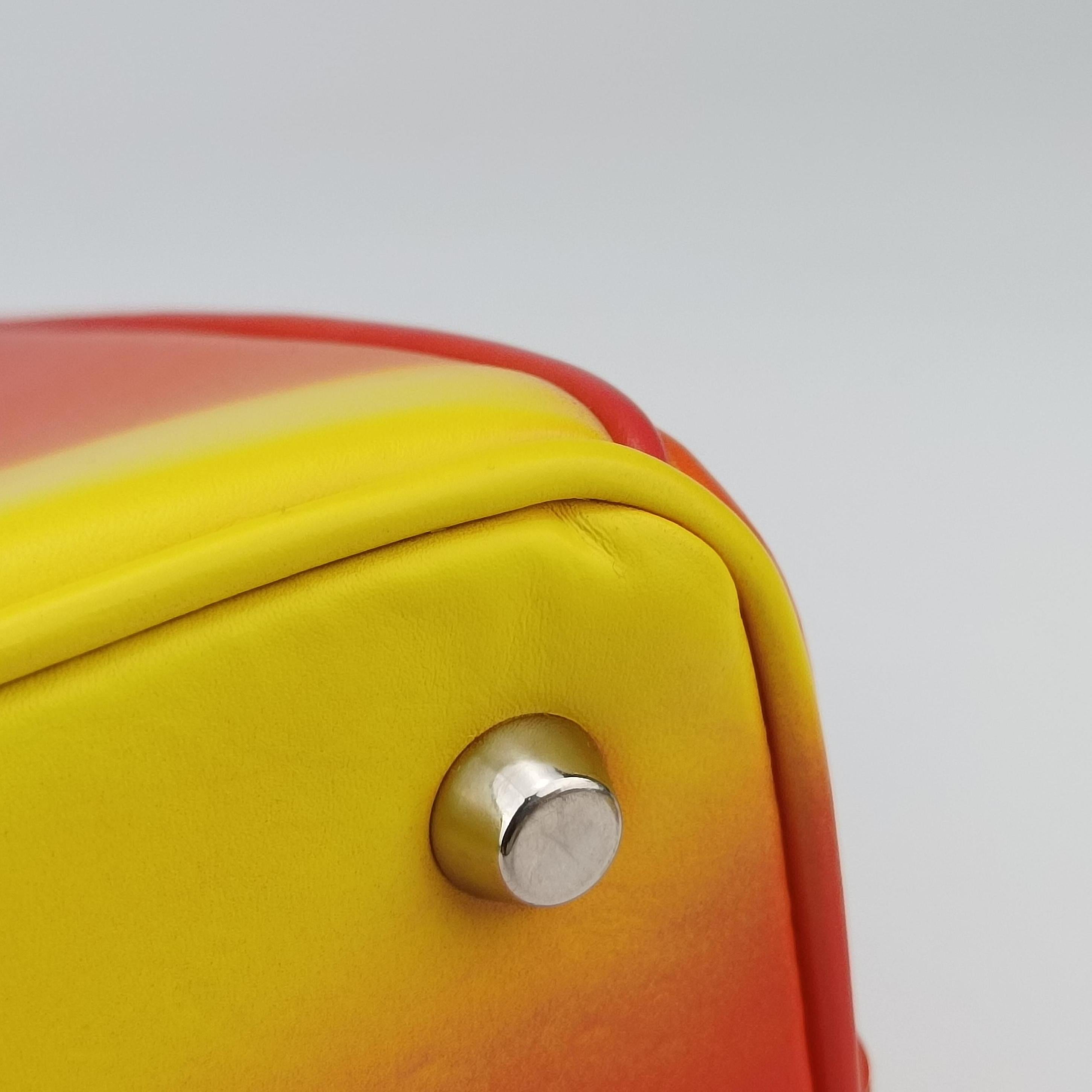 Pre-owned Christian Dior Diorissimo Yellow x Orange leather  shoulderbag | stylenewstar