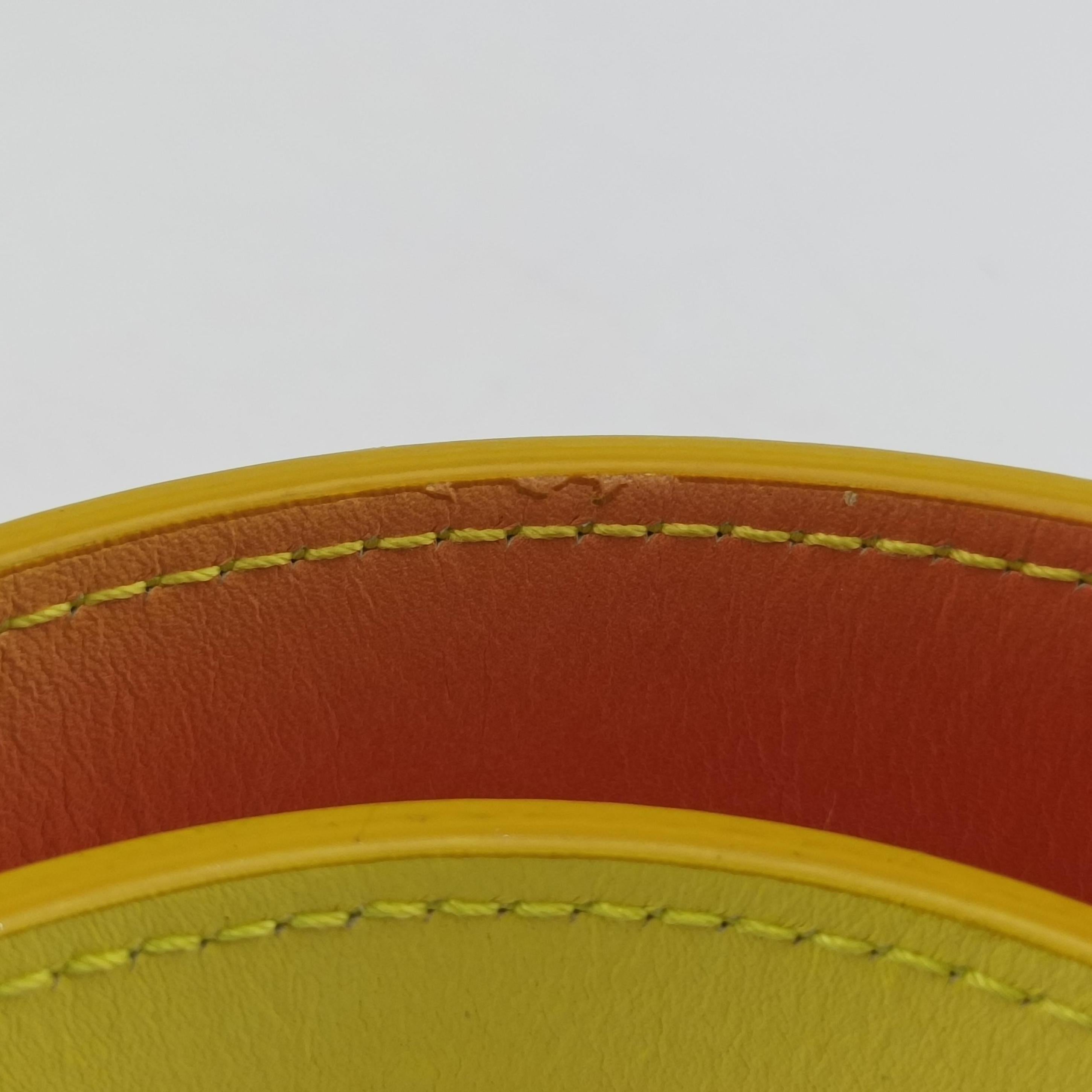 Pre-owned Christian Dior Diorissimo Yellow x Orange leather  shoulderbag | stylenewstar