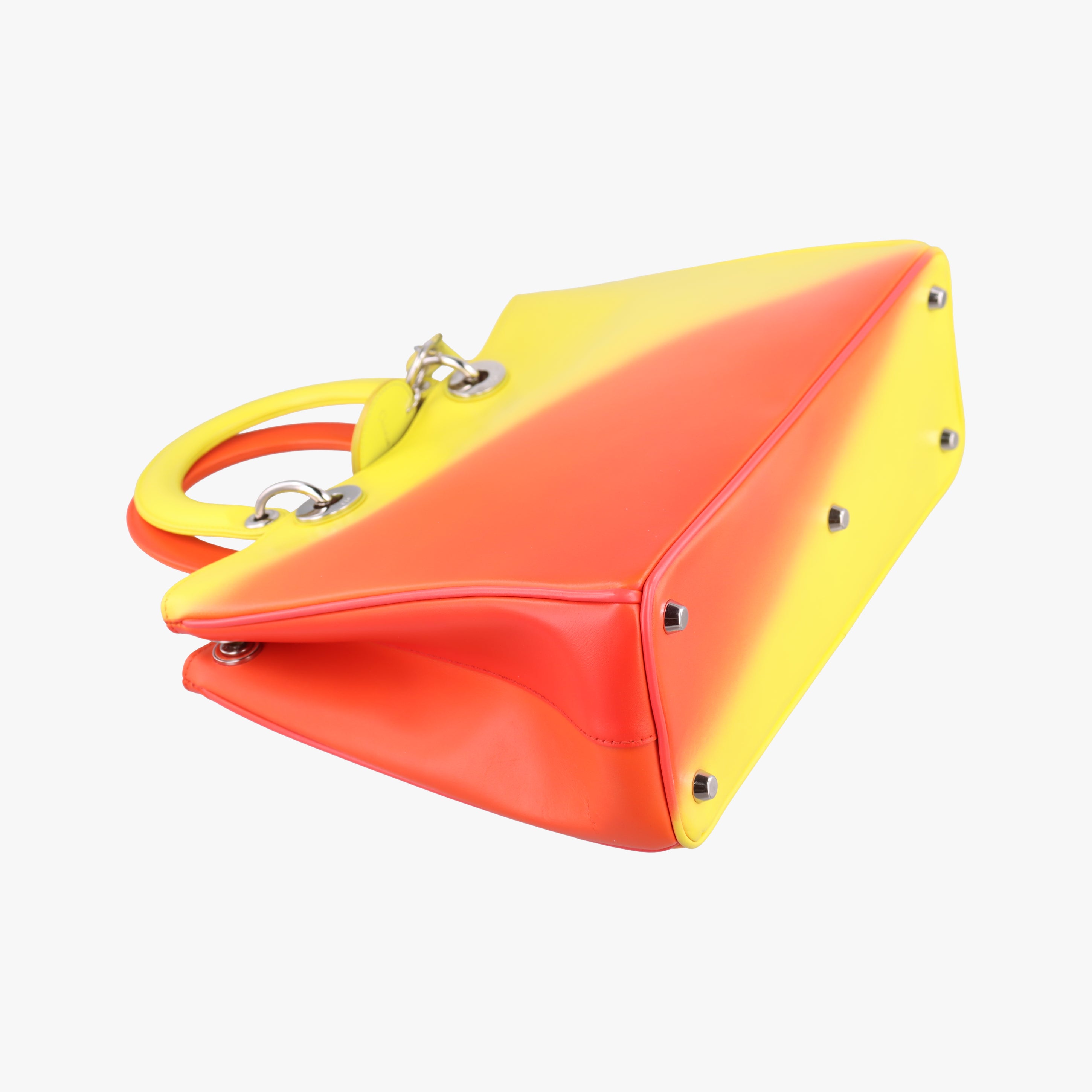 Pre-owned Christian Dior Diorissimo Yellow x Orange leather  shoulderbag | stylenewstar