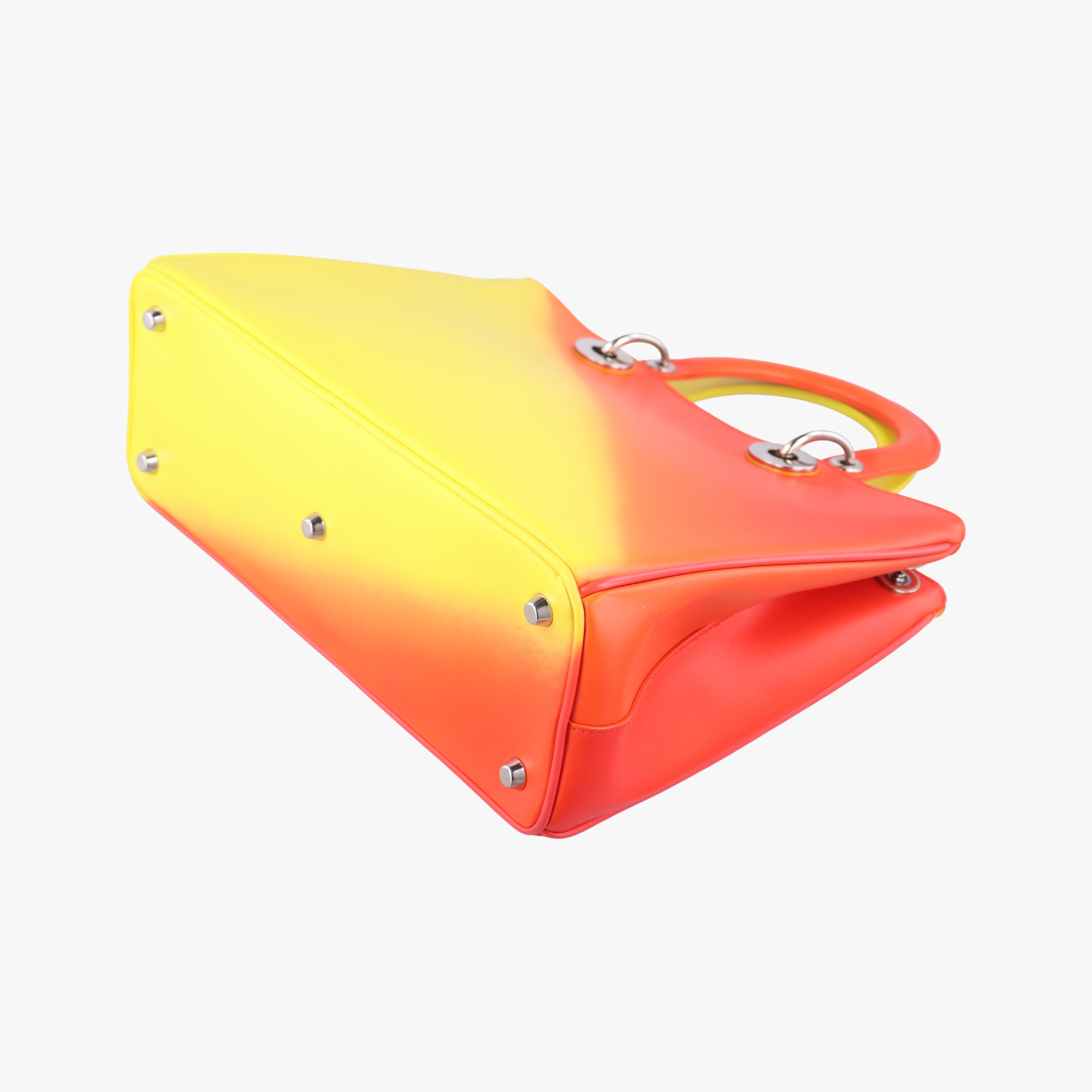 Pre-owned Christian Dior Diorissimo Yellow x Orange leather  shoulderbag | stylenewstar
