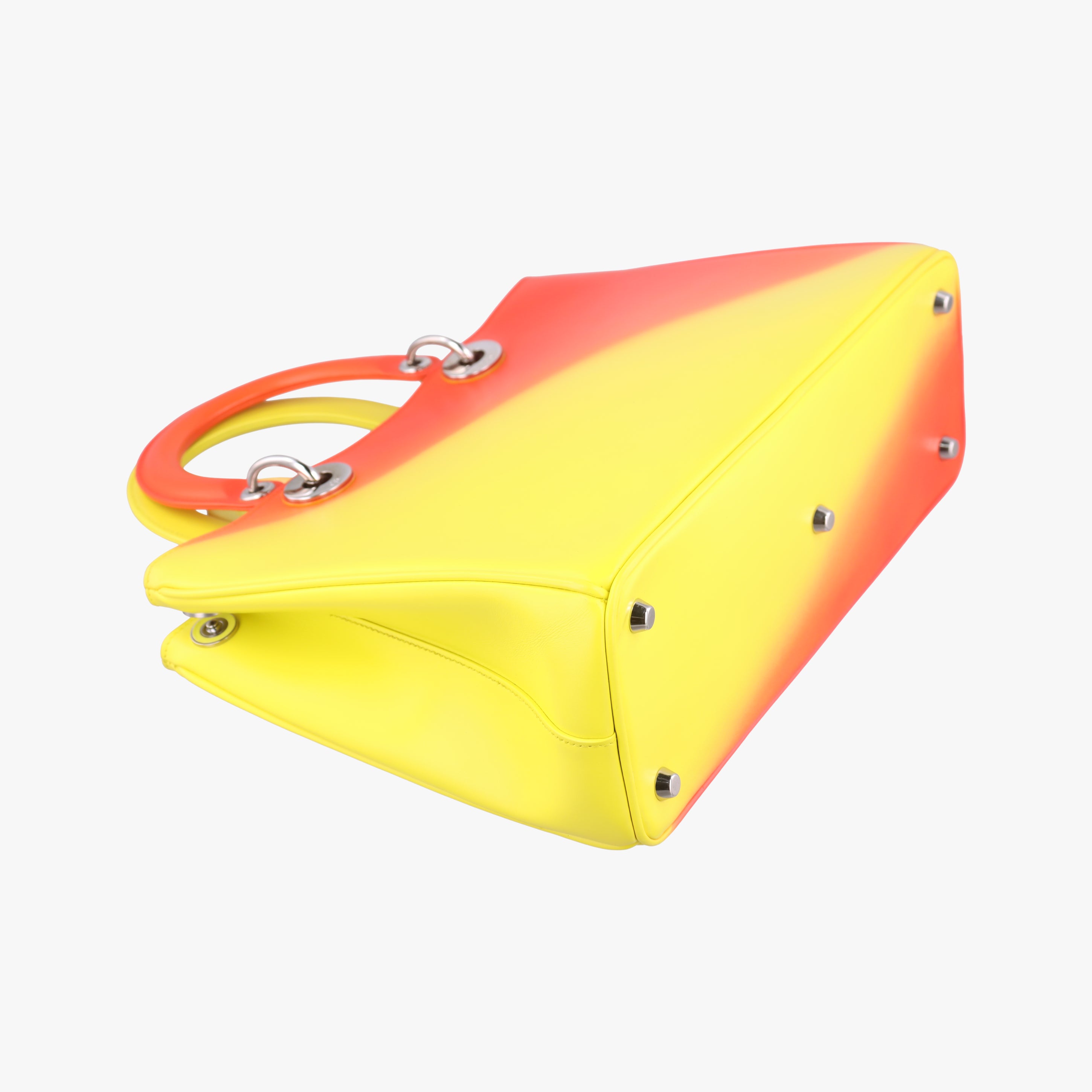 Pre-owned Christian Dior Diorissimo Yellow x Orange leather  shoulderbag | stylenewstar