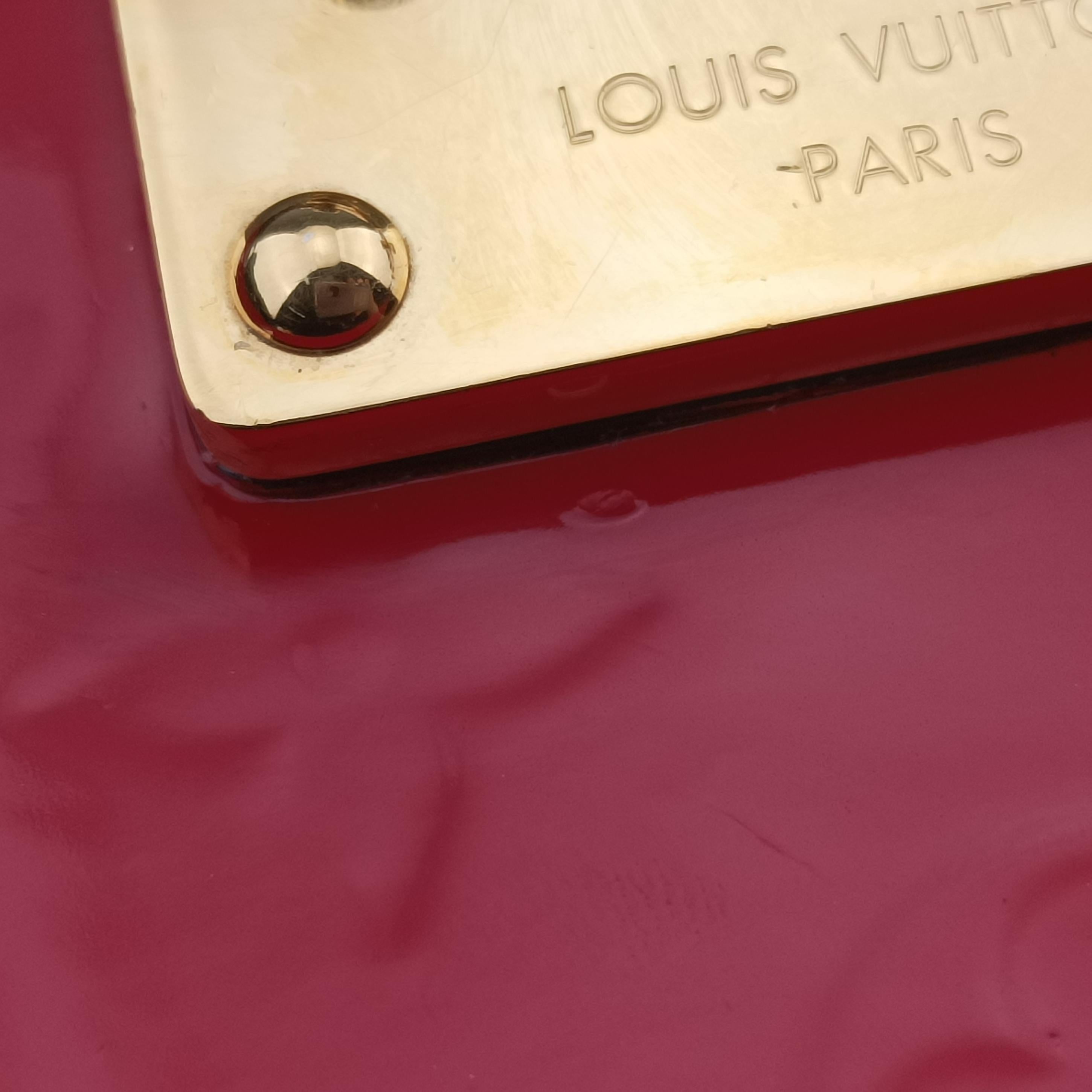 Pre-owned Louis Vuitton Spring street PM Scarlet Red Vernis×Leather×Monogram Canvas M90505 shoulderbag | stylenewstar