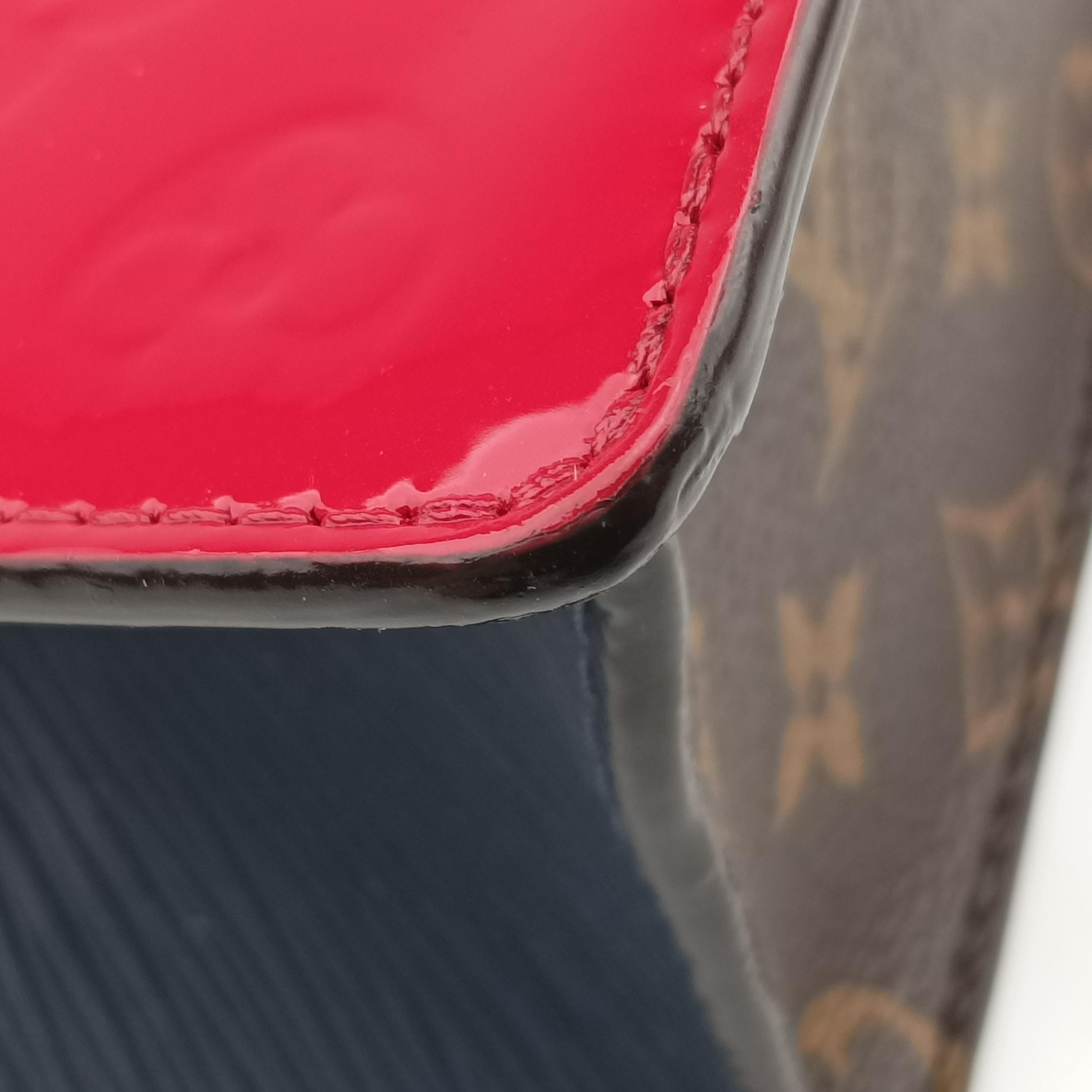 Pre-owned Louis Vuitton Spring street PM Scarlet Red Vernis×Leather×Monogram Canvas M90505 shoulderbag | stylenewstar
