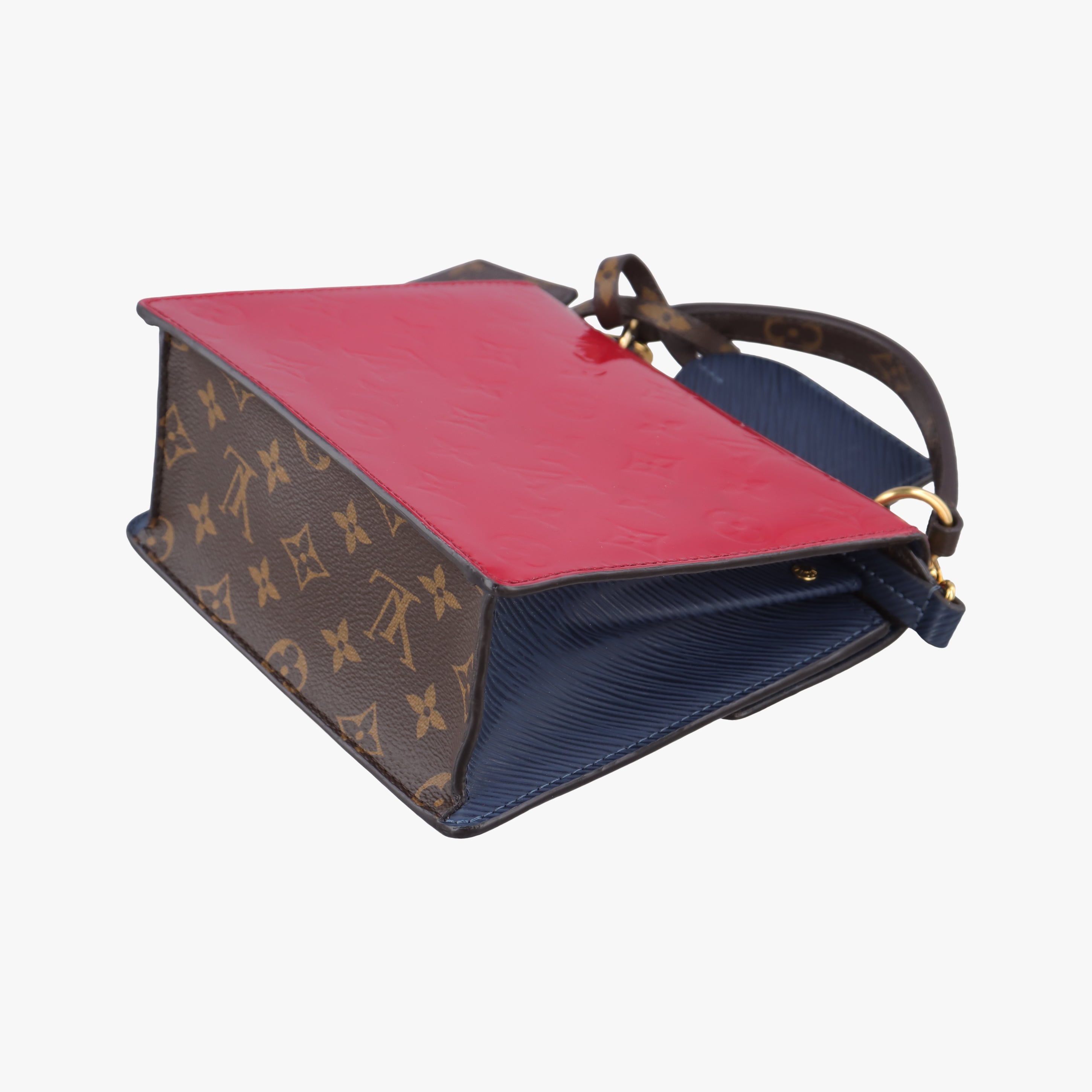 Pre-owned Louis Vuitton Spring street PM Scarlet Red Vernis×Leather×Monogram Canvas M90505 shoulderbag | stylenewstar