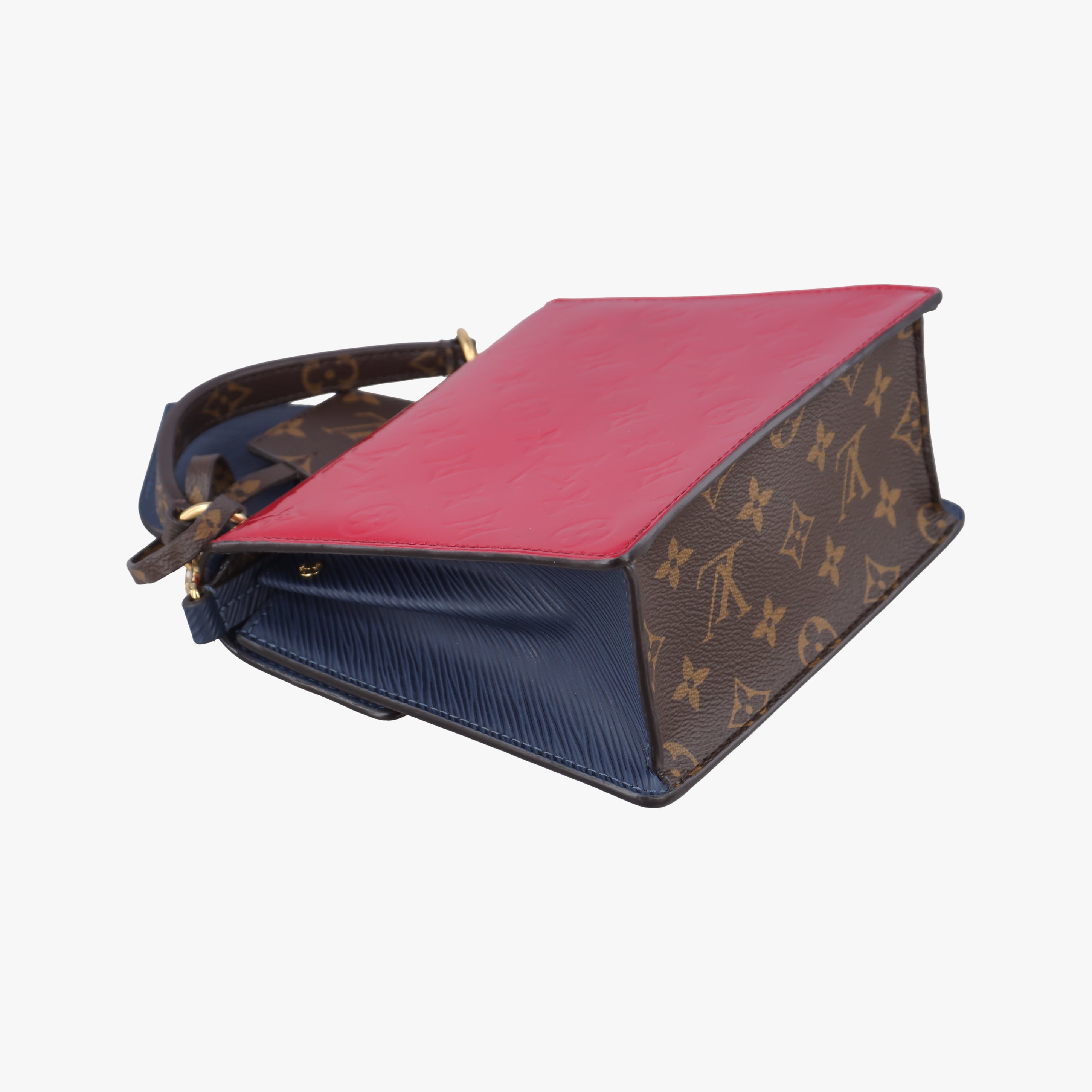 Pre-owned Louis Vuitton Spring street PM Scarlet Red Vernis×Leather×Monogram Canvas M90505 shoulderbag | stylenewstar