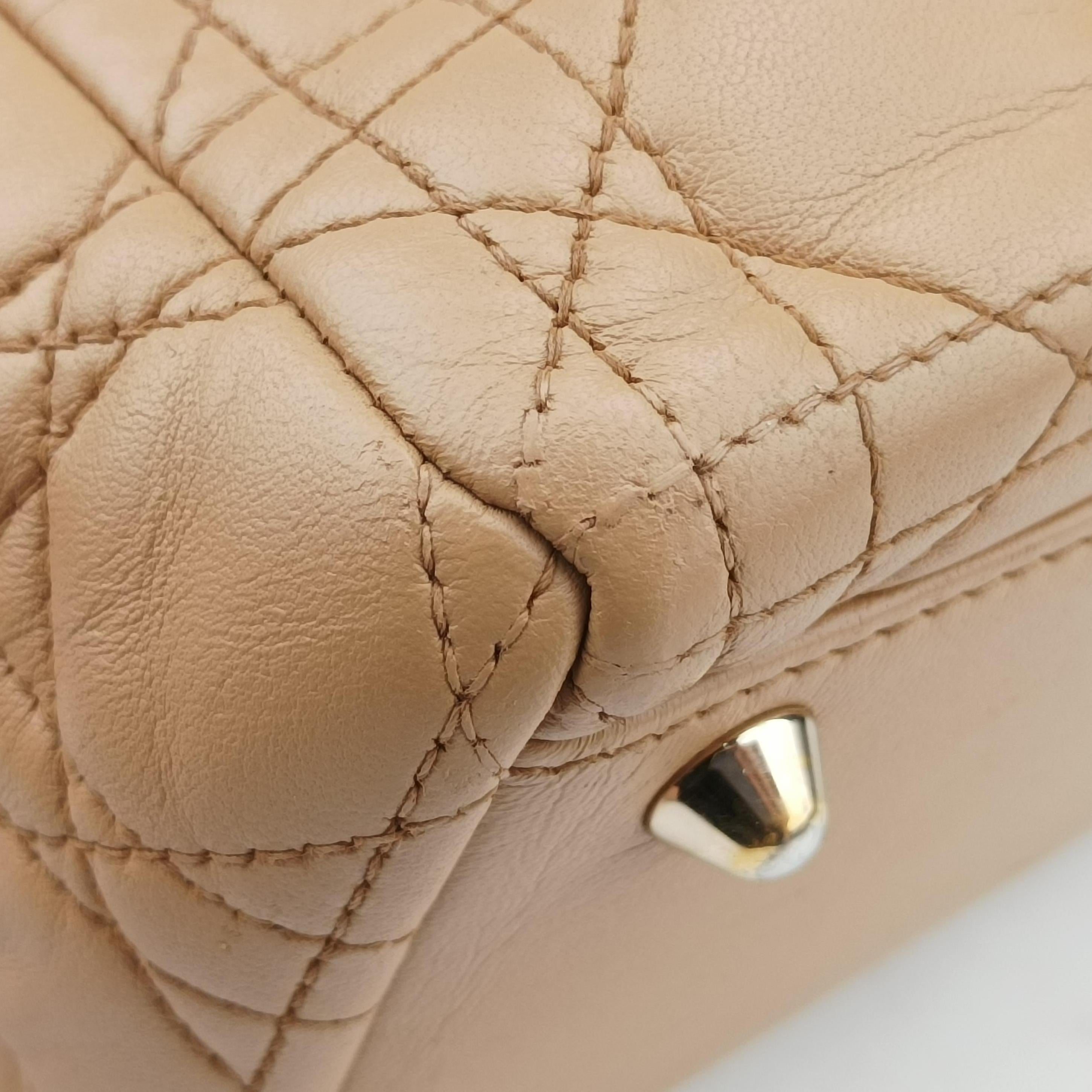 Pre-owned Christian Dior Lady Dior Brown lambskin  shoulderbag | stylenewstar