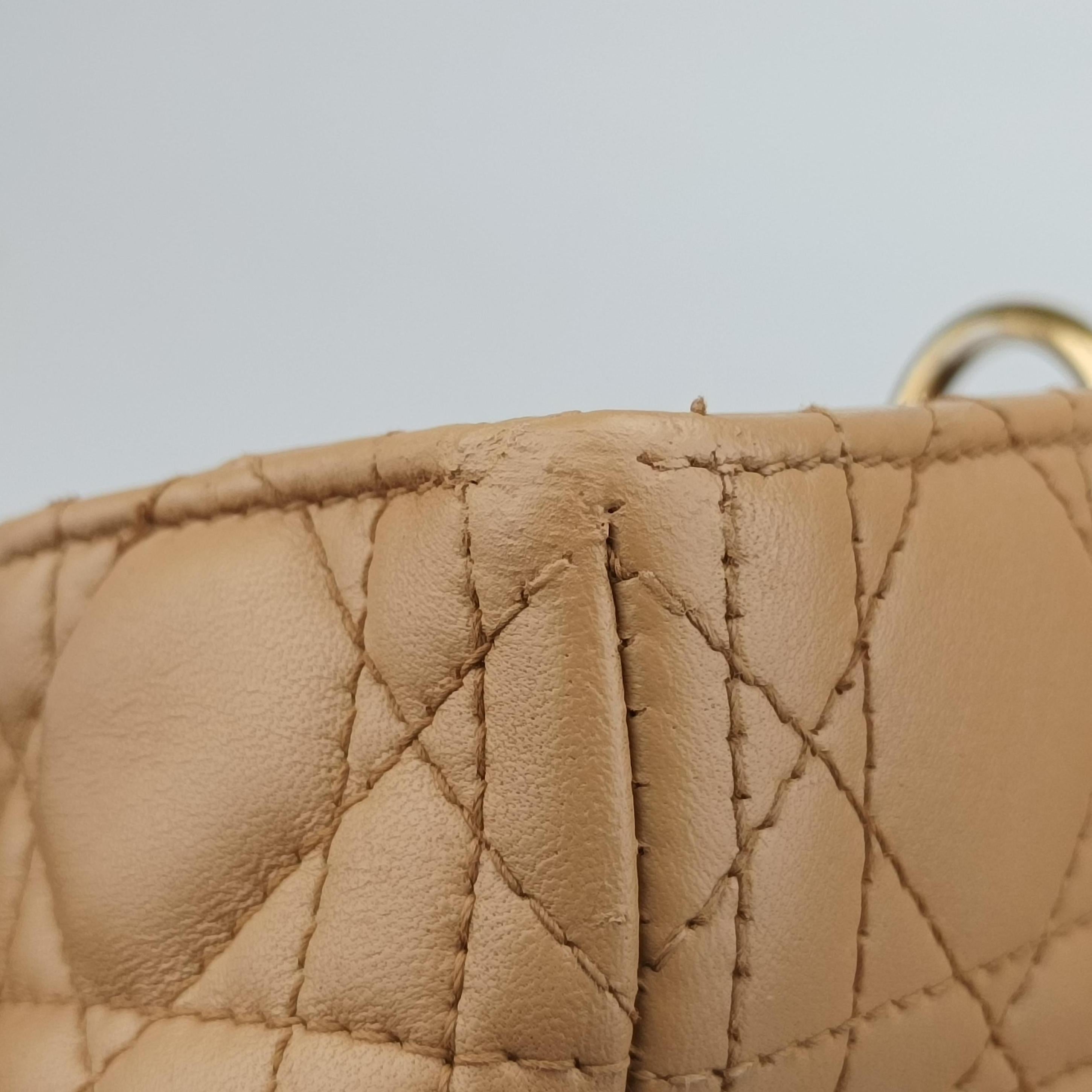 Pre-owned Christian Dior Lady Dior Brown lambskin  shoulderbag | stylenewstar