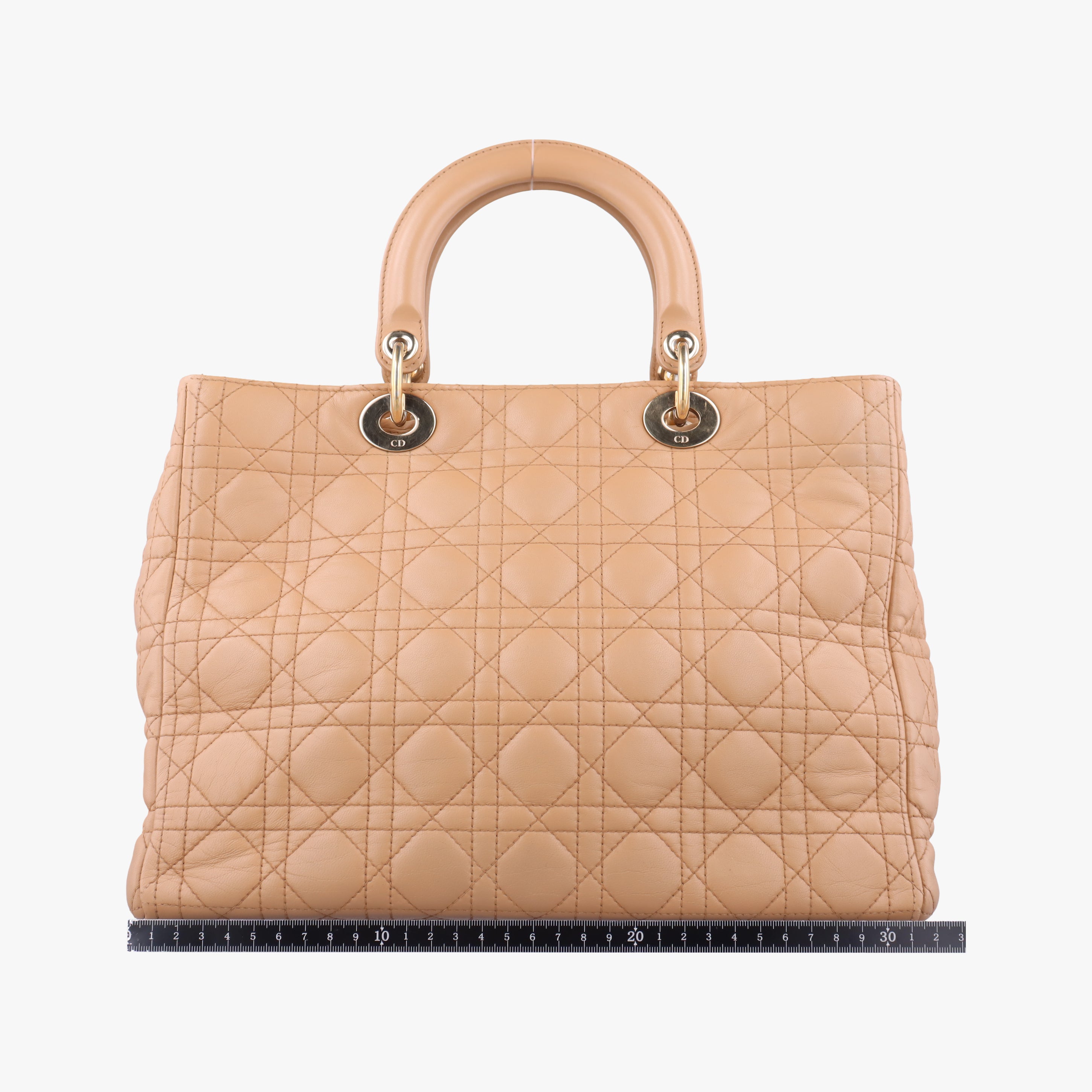 Pre-owned Christian Dior Lady Dior Brown lambskin  shoulderbag | stylenewstar
