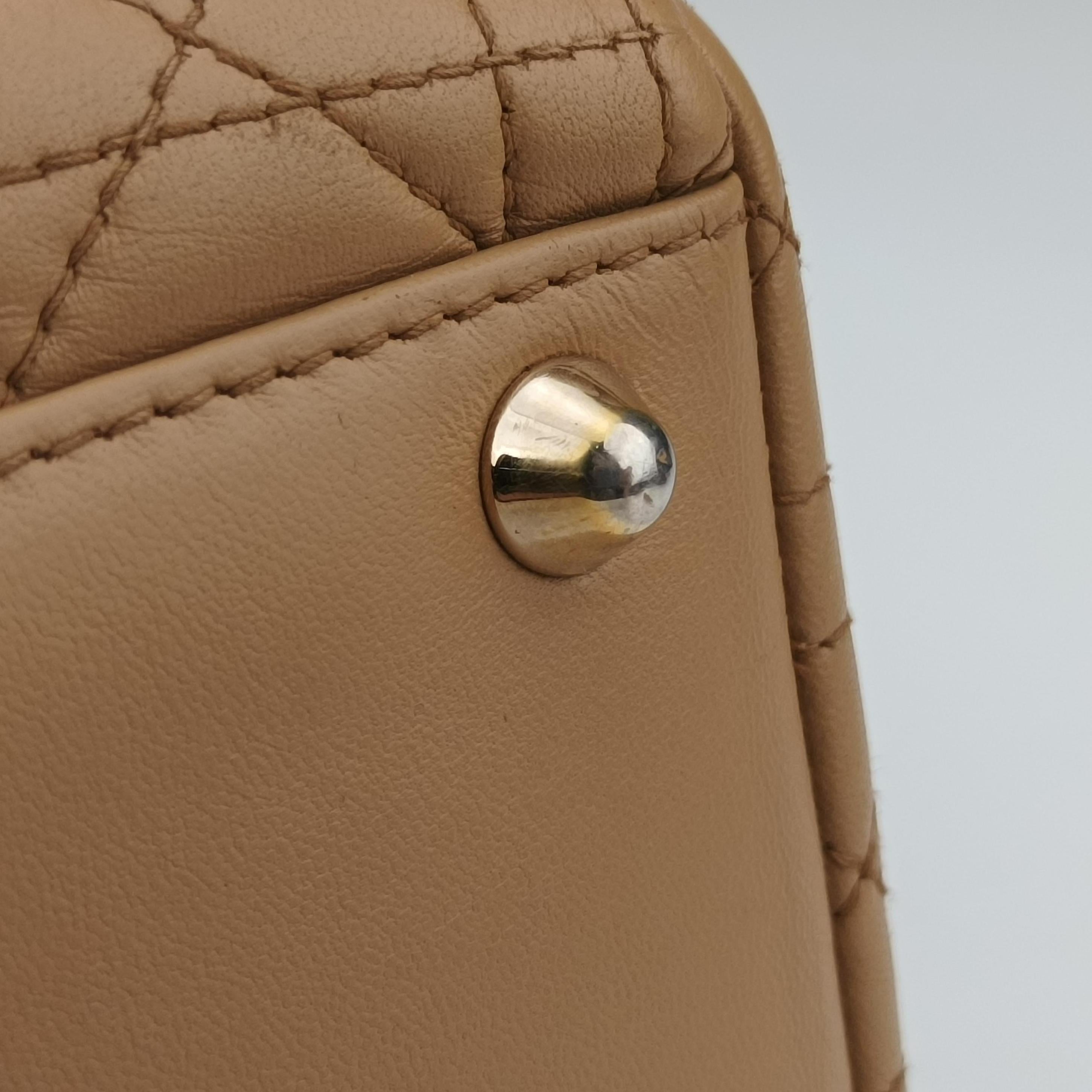 Pre-owned Christian Dior Lady Dior Brown lambskin  shoulderbag | stylenewstar