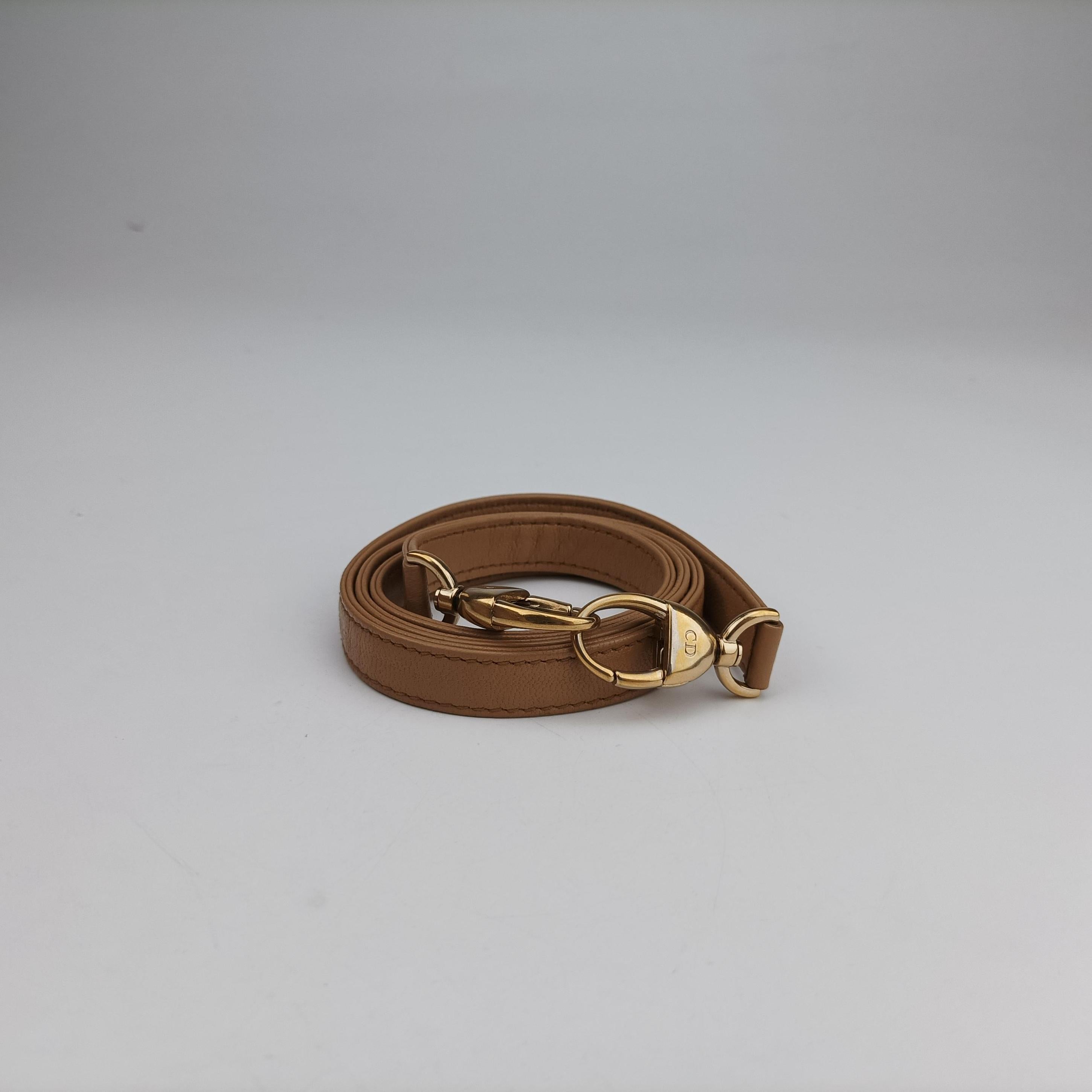 Pre-owned Christian Dior Lady Dior Brown lambskin  shoulderbag | stylenewstar