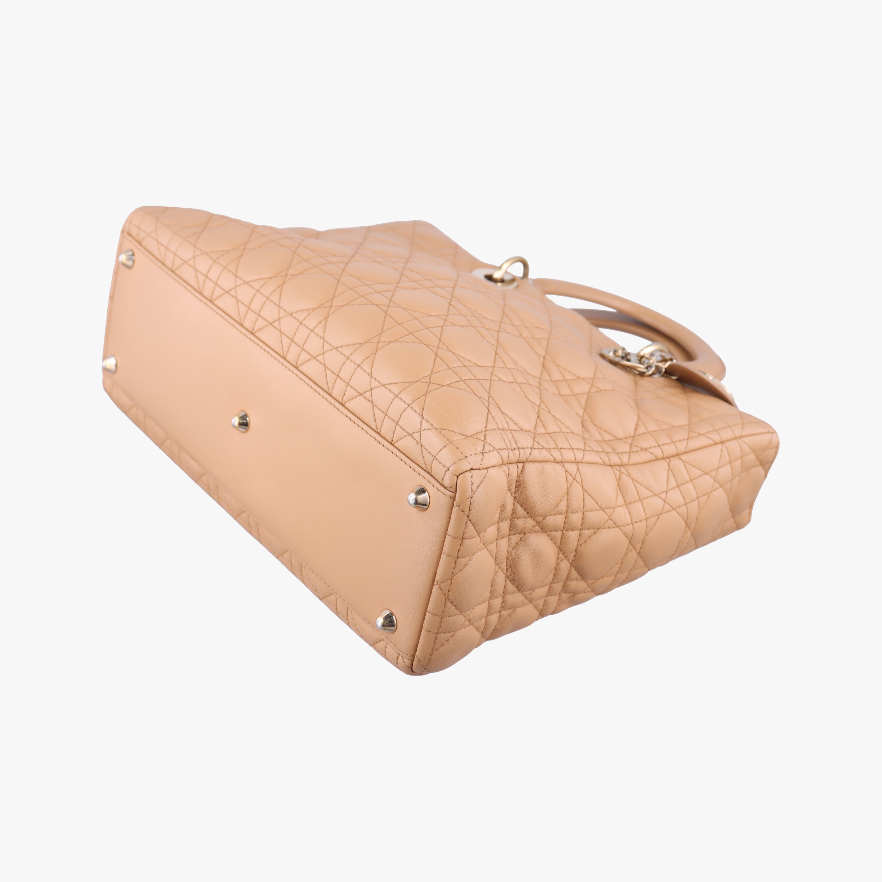 Pre-owned Christian Dior Lady Dior Brown lambskin  shoulderbag | stylenewstar
