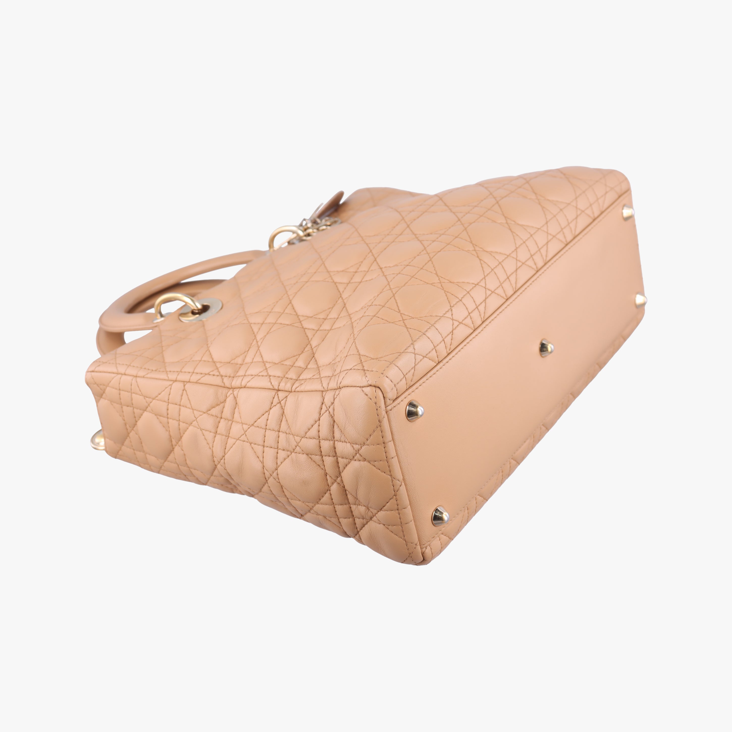 Pre-owned Christian Dior Lady Dior Brown lambskin  shoulderbag | stylenewstar