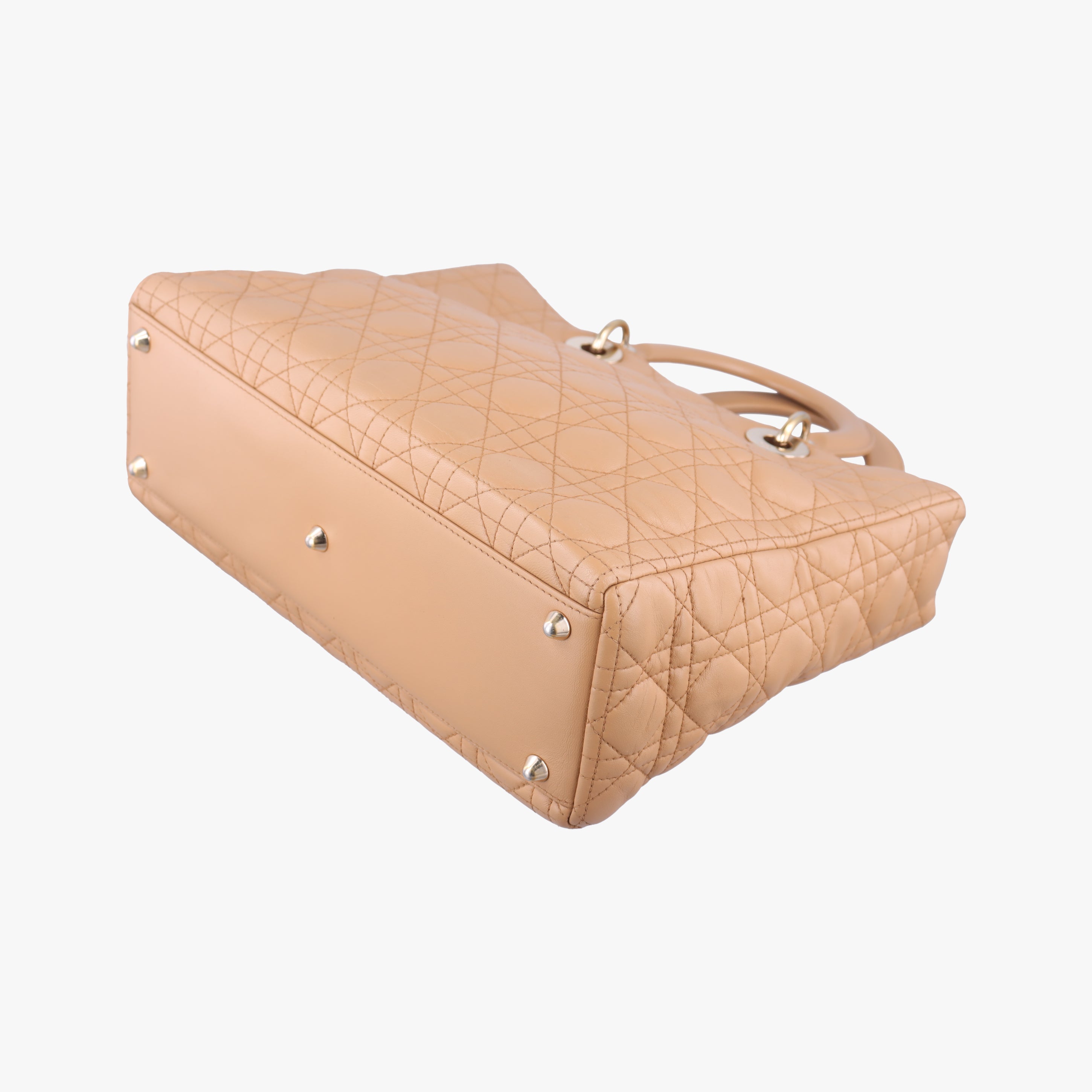 Pre-owned Christian Dior Lady Dior Brown lambskin  shoulderbag | stylenewstar