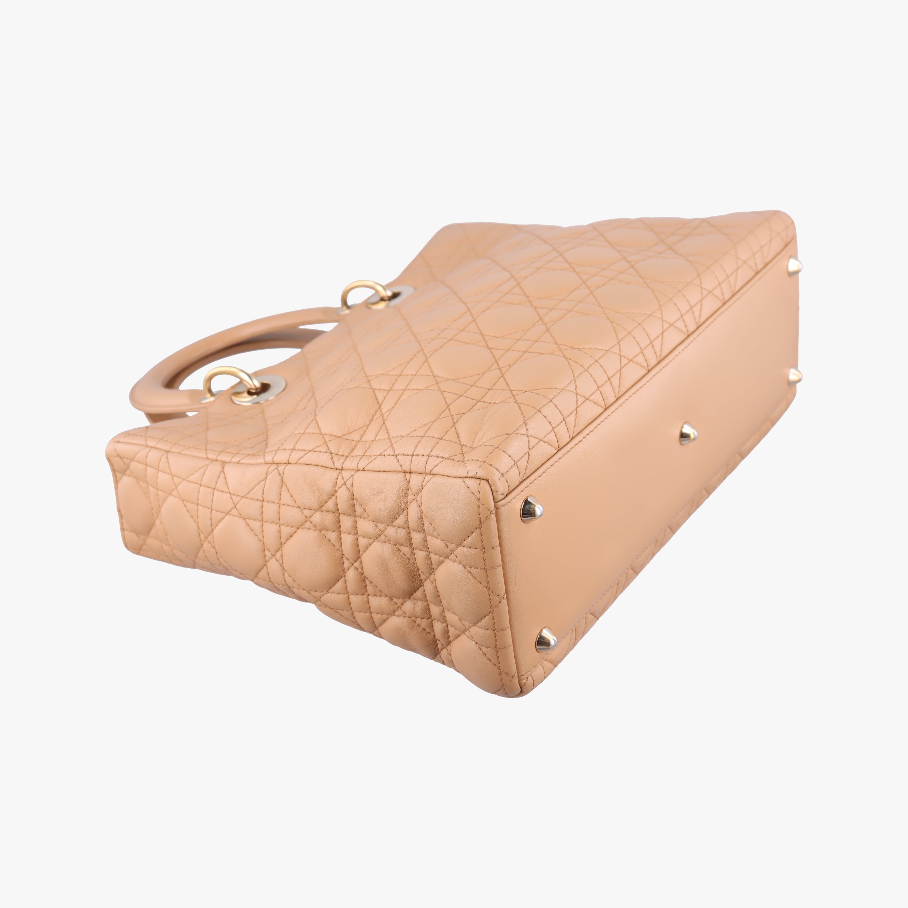 Pre-owned Christian Dior Lady Dior Brown lambskin  shoulderbag | stylenewstar