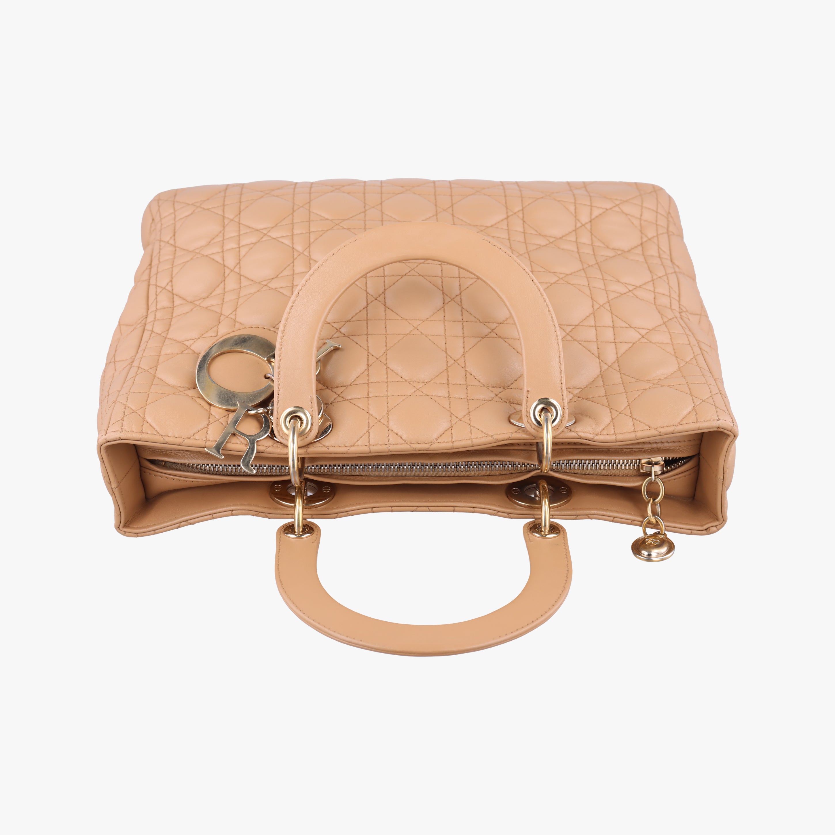 Pre-owned Christian Dior Lady Dior Brown lambskin  shoulderbag | stylenewstar