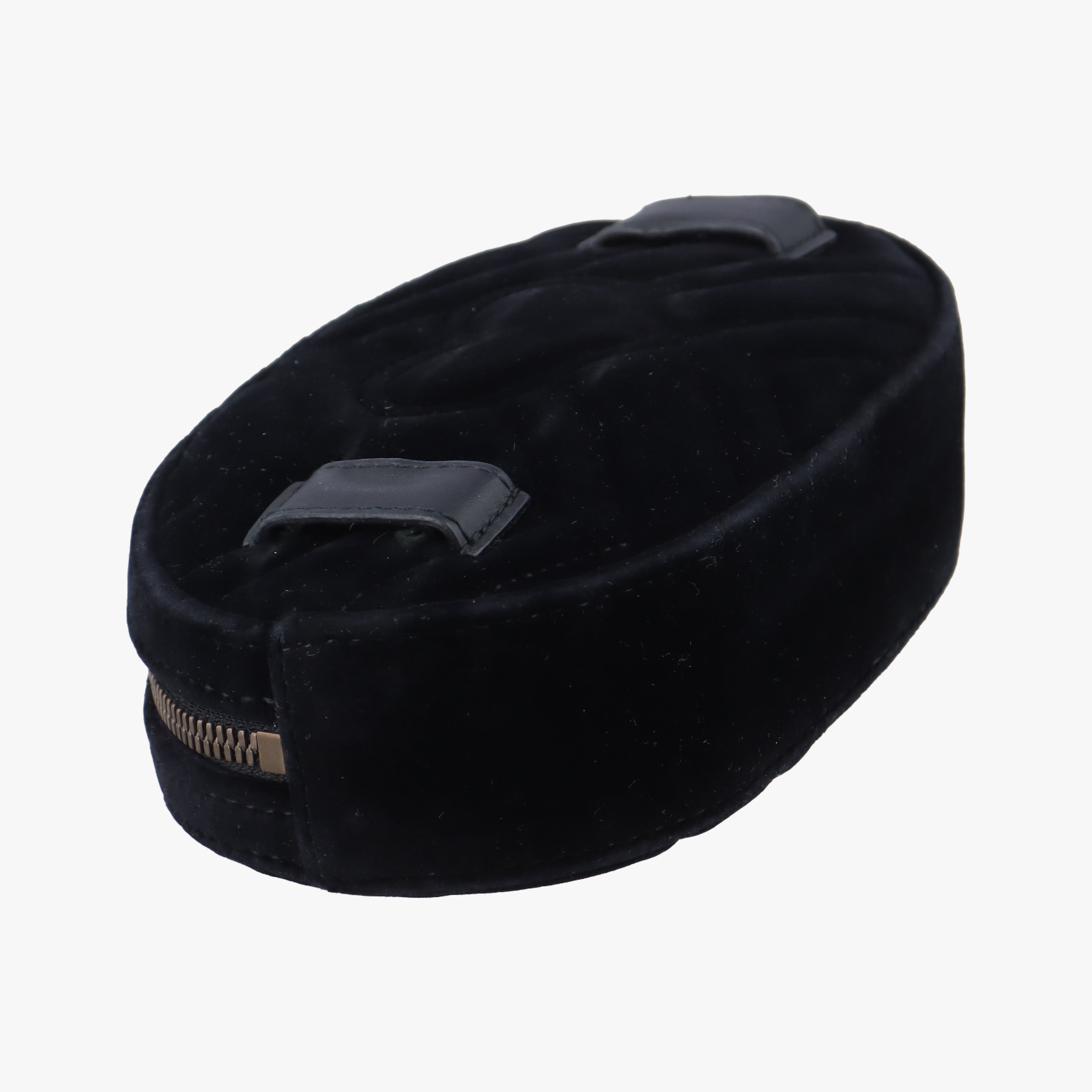 Pre-owned Gucci GG Marmont Black velour 476434 bum bag/waist bag | stylenewstar