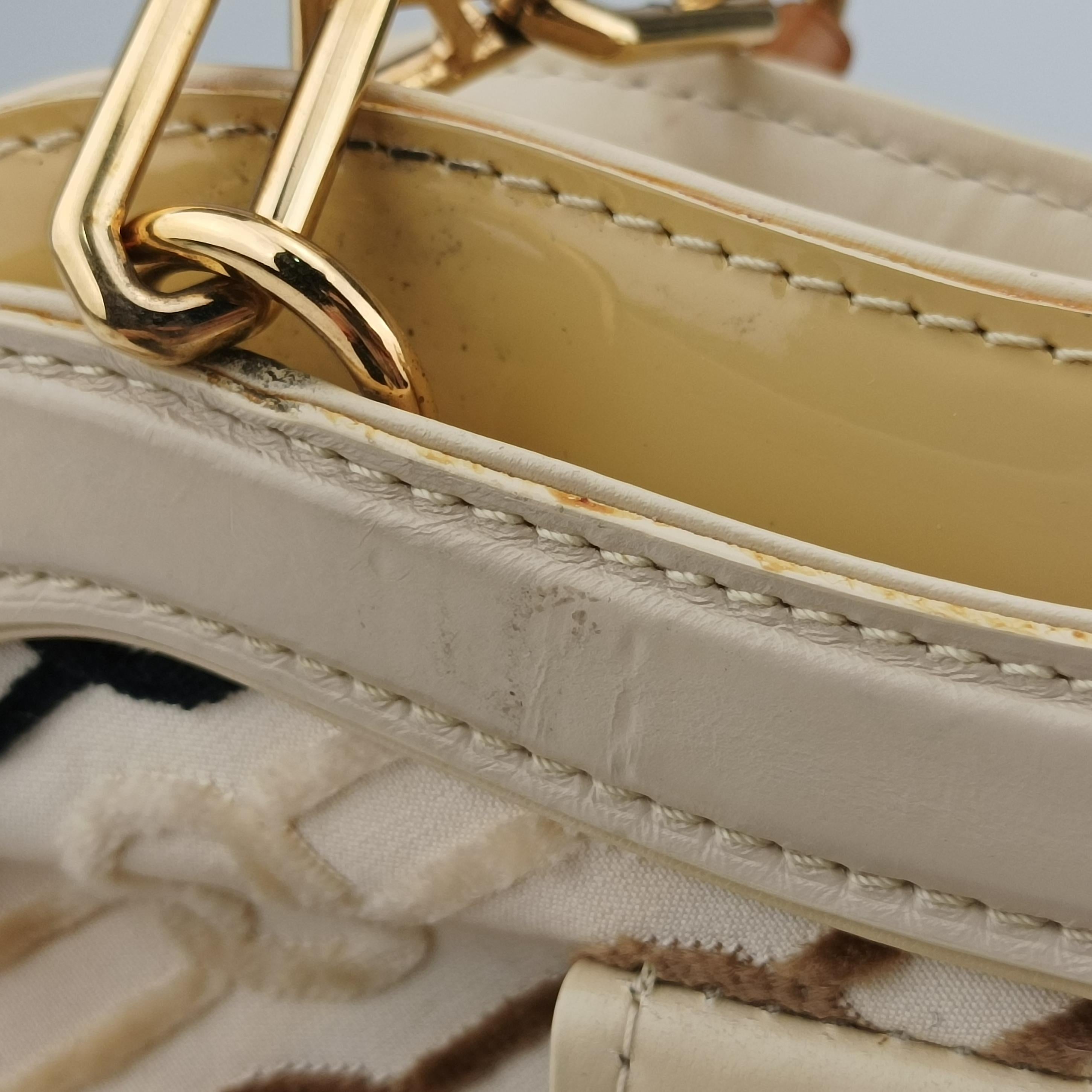 Pre-owned Louis Vuitton Mini Linda Ivory x Multicolor Cotton x Velvet x Leather M95207 handbag | stylenewstar