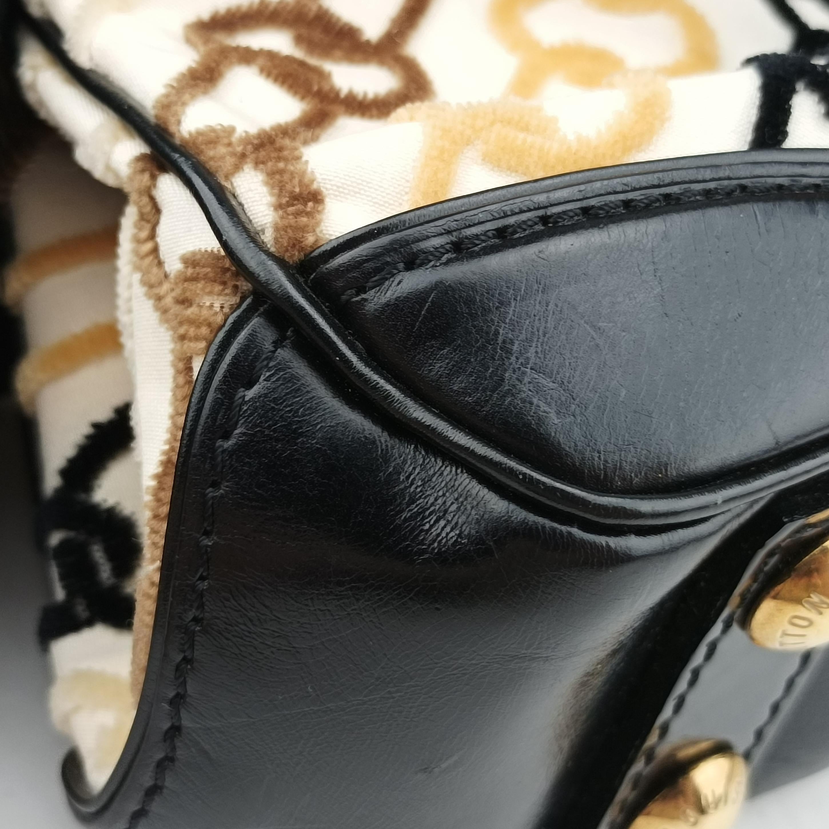 Pre-owned Louis Vuitton Mini Linda Ivory x Multicolor Cotton x Velvet x Leather M95207 handbag | stylenewstar