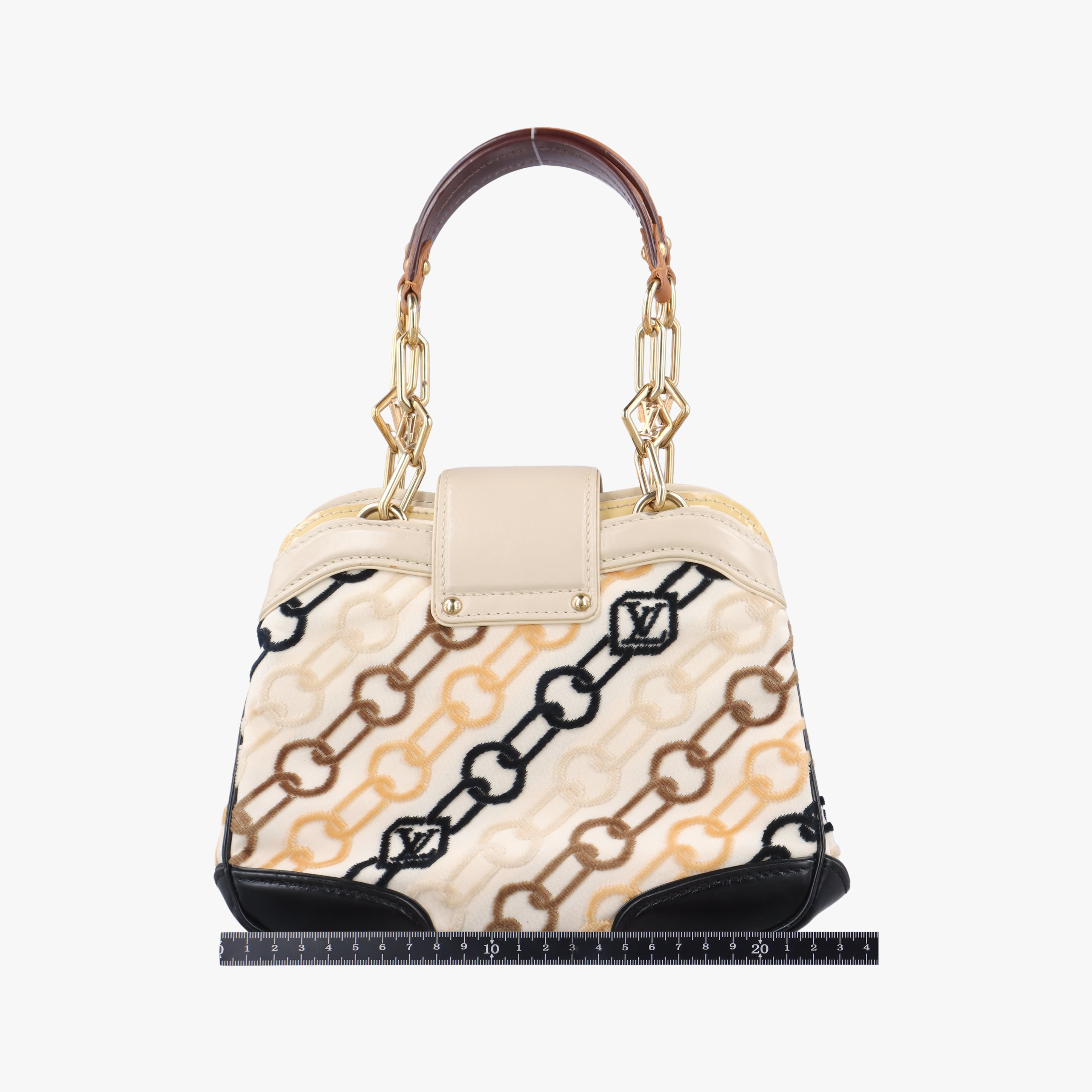 Pre-owned Louis Vuitton Mini Linda Ivory x Multicolor Cotton x Velvet x Leather M95207 handbag | stylenewstar
