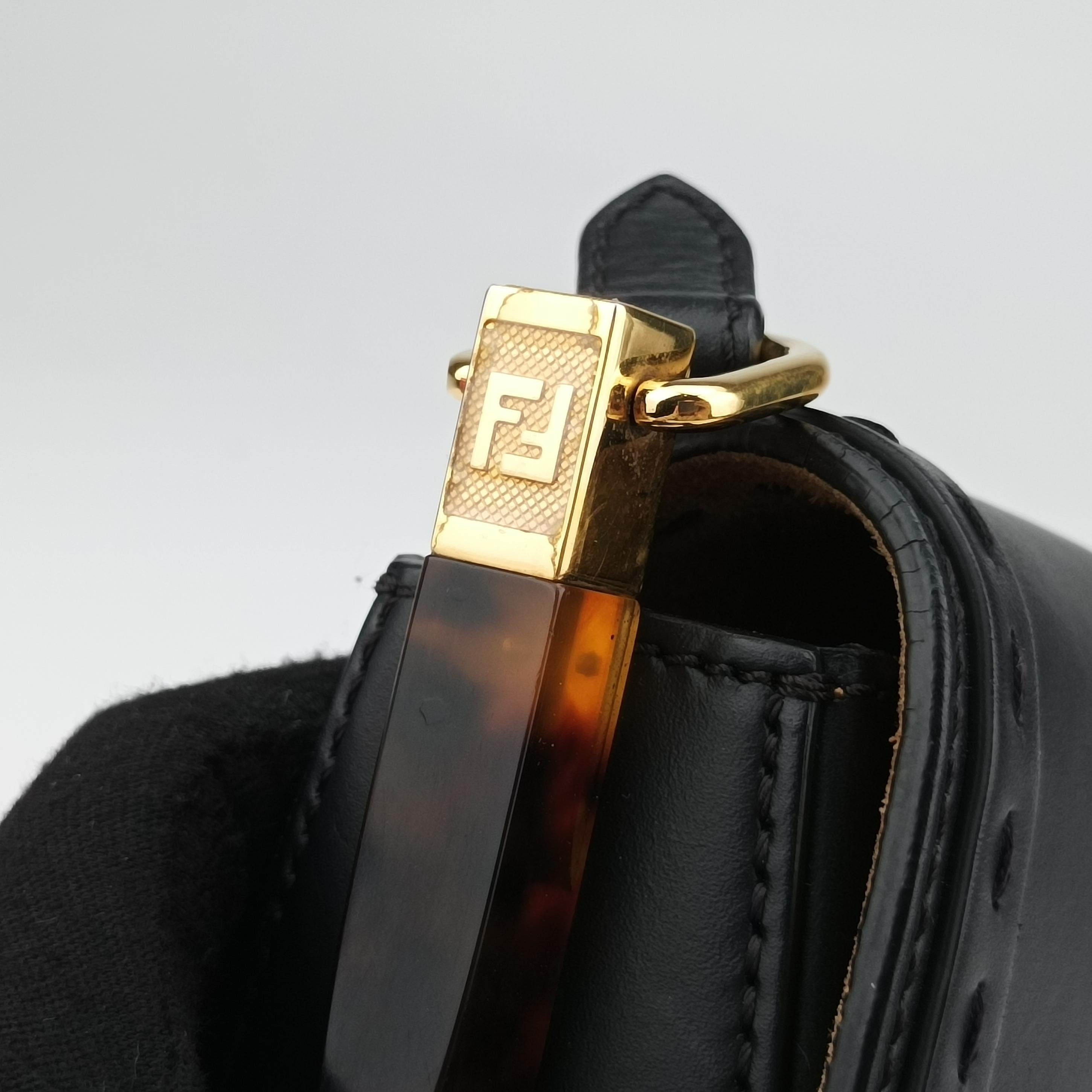 Secondhand Fendi Moonlight Black Leather 8BT346 shoulderbag | stylenewstar