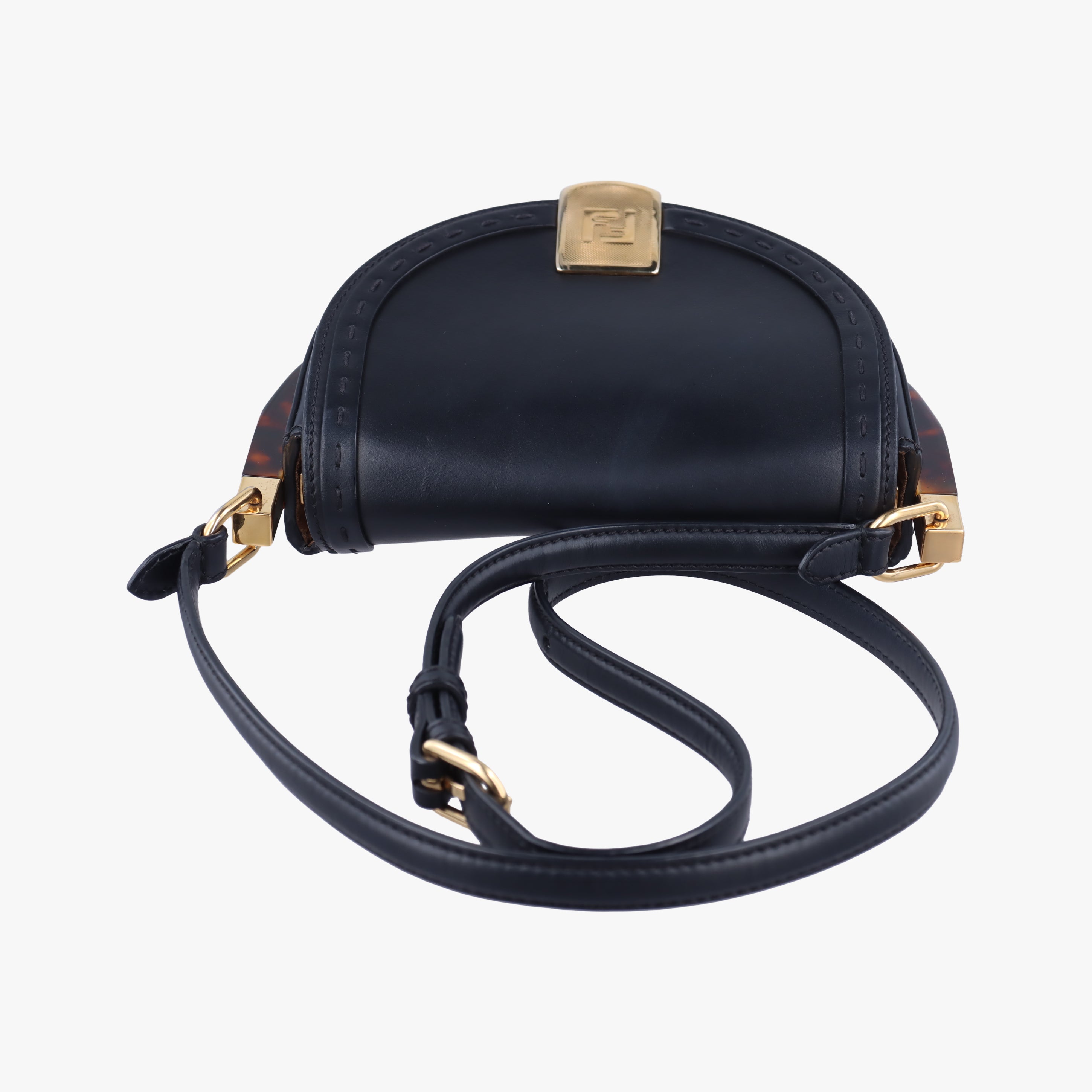Secondhand Fendi Moonlight Black Leather 8BT346 shoulderbag | stylenewstar