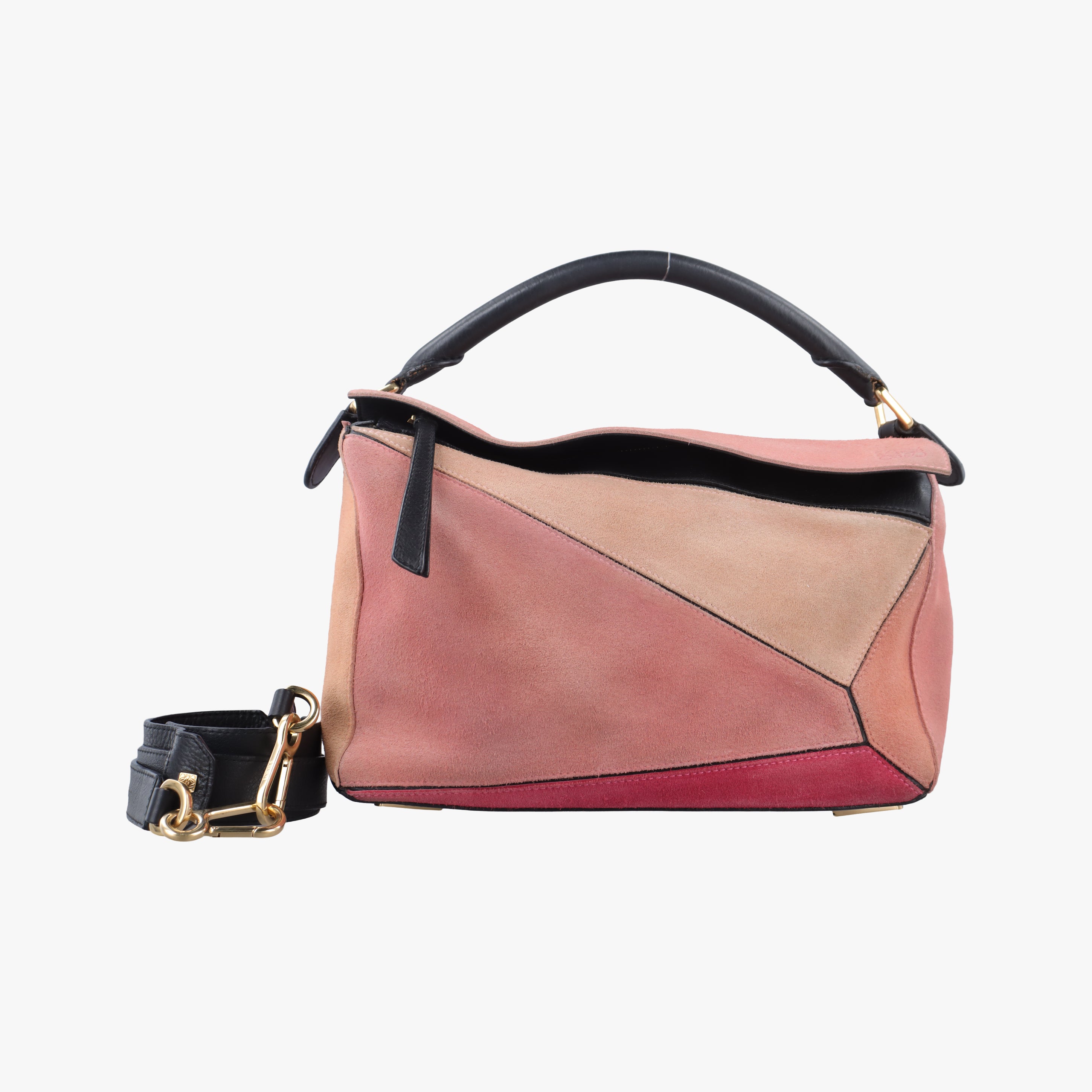 Pre-owned Loewe Puzzle　medium Pink Leather×Suede  shoulderbag | stylenewstar