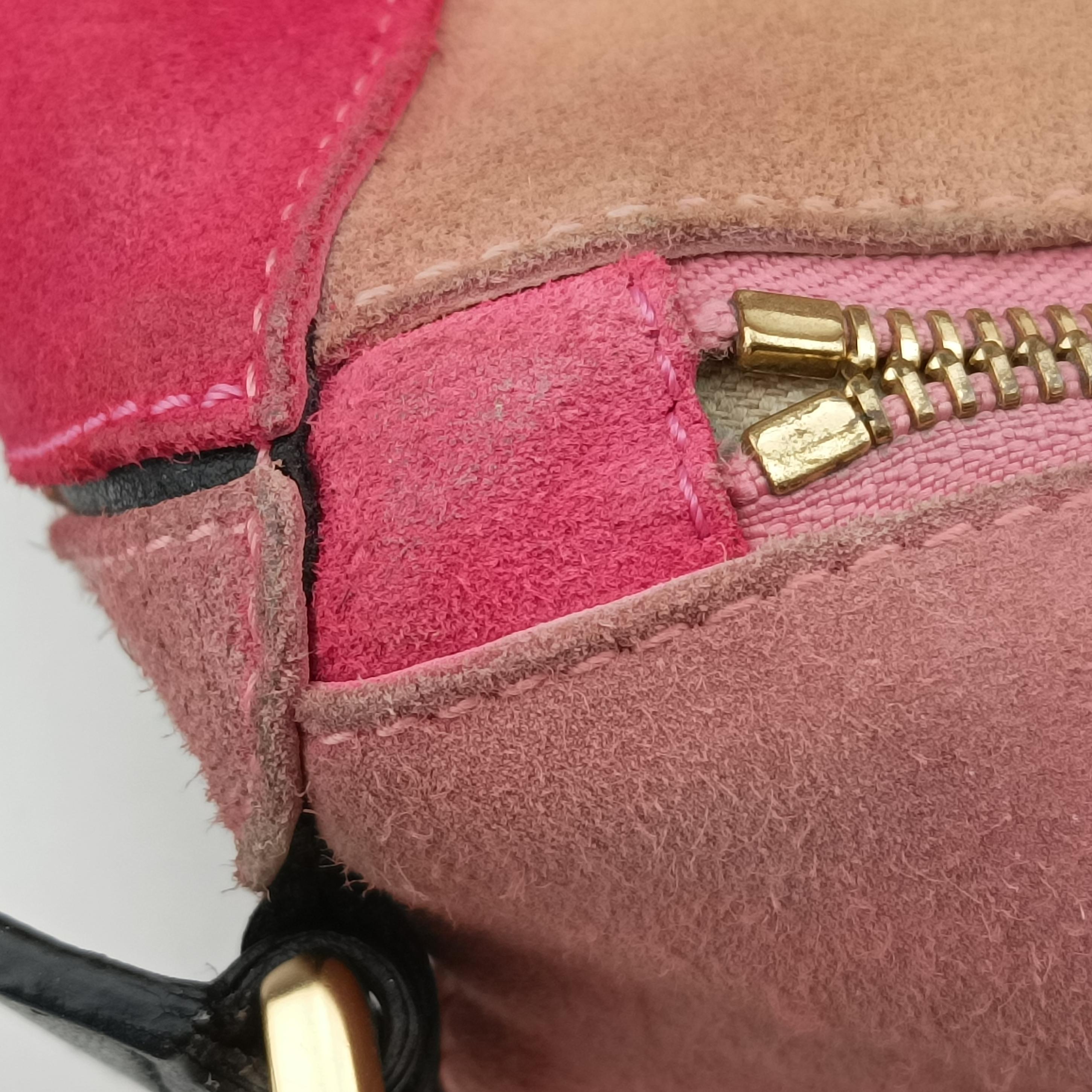 Pre-owned Loewe Puzzle　medium Pink Leather×Suede  shoulderbag | stylenewstar