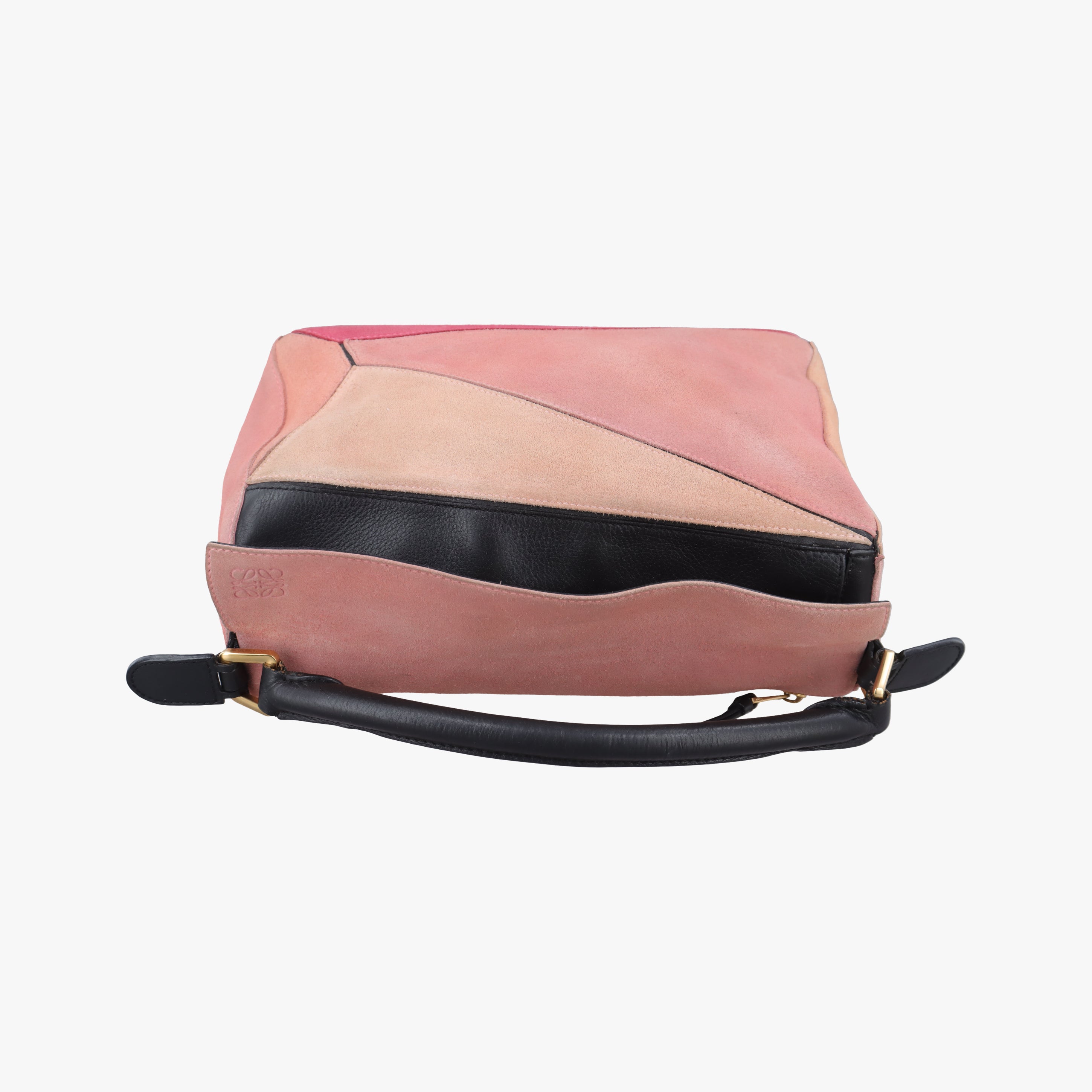 Pre-owned Loewe Puzzle　medium Pink Leather×Suede  shoulderbag | stylenewstar