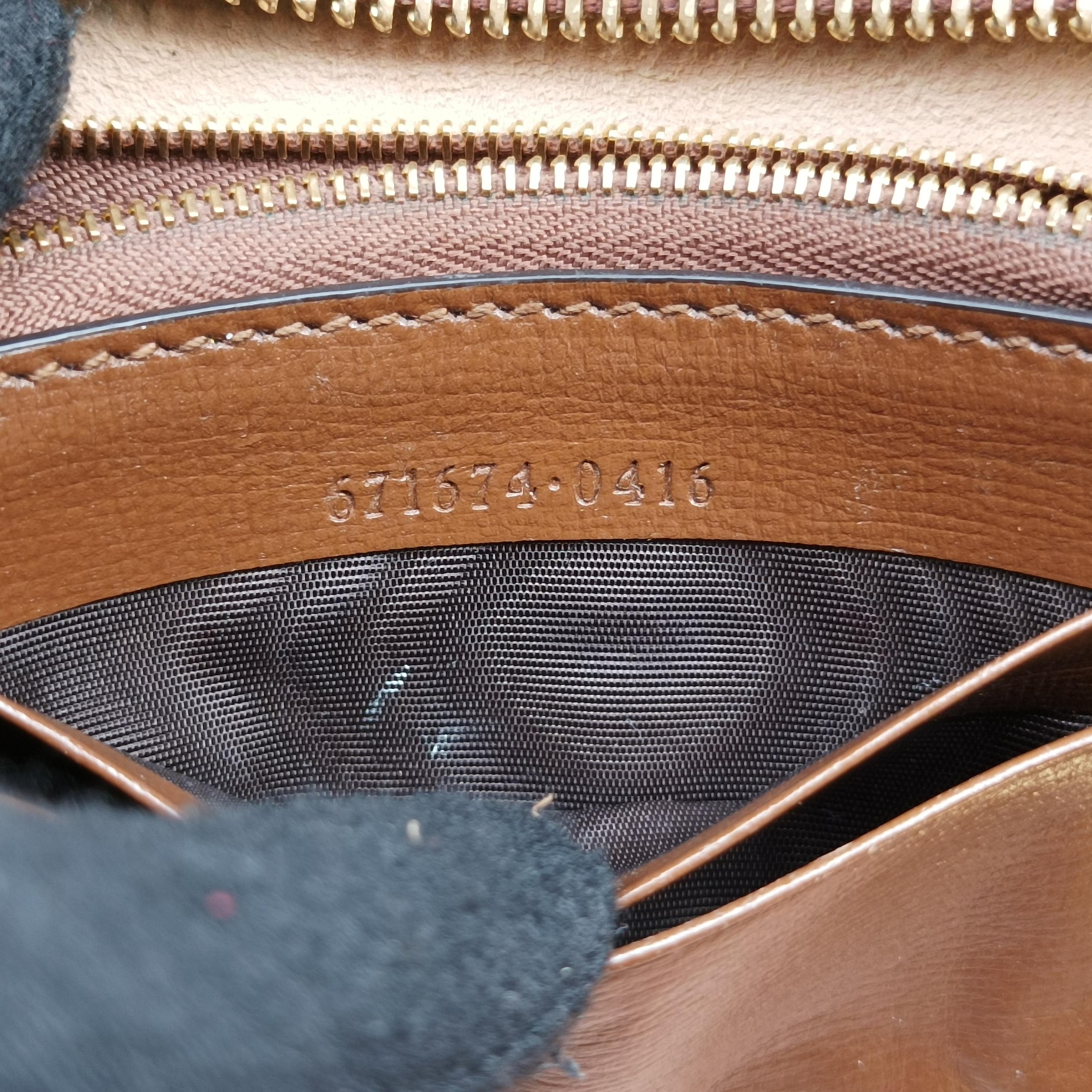 Pre-owned Gucci Interlocking G Brown PVC coated canvas 671674 shoulderbag | stylenewstar