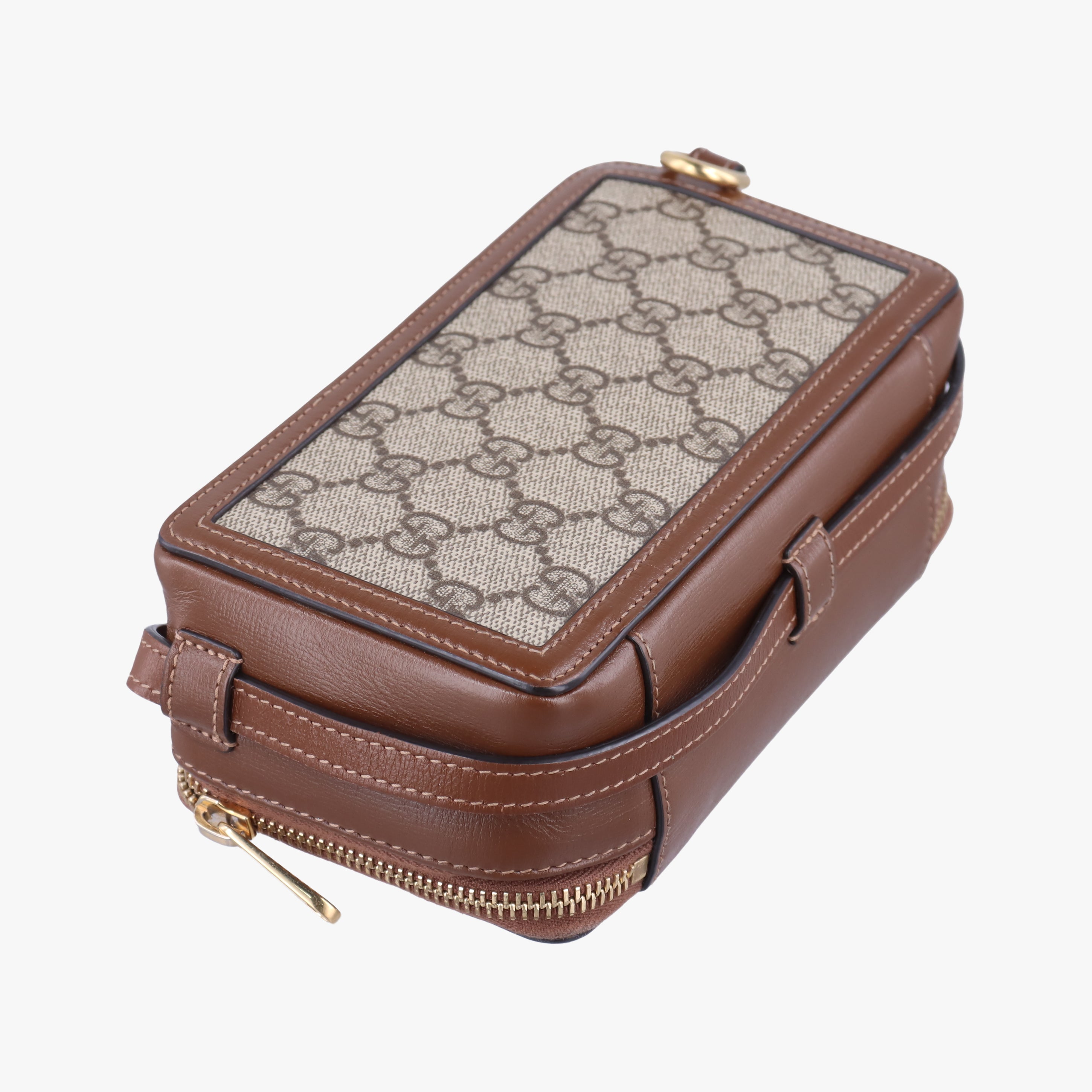 Pre-owned Gucci Interlocking G Brown PVC coated canvas 671674 shoulderbag | stylenewstar