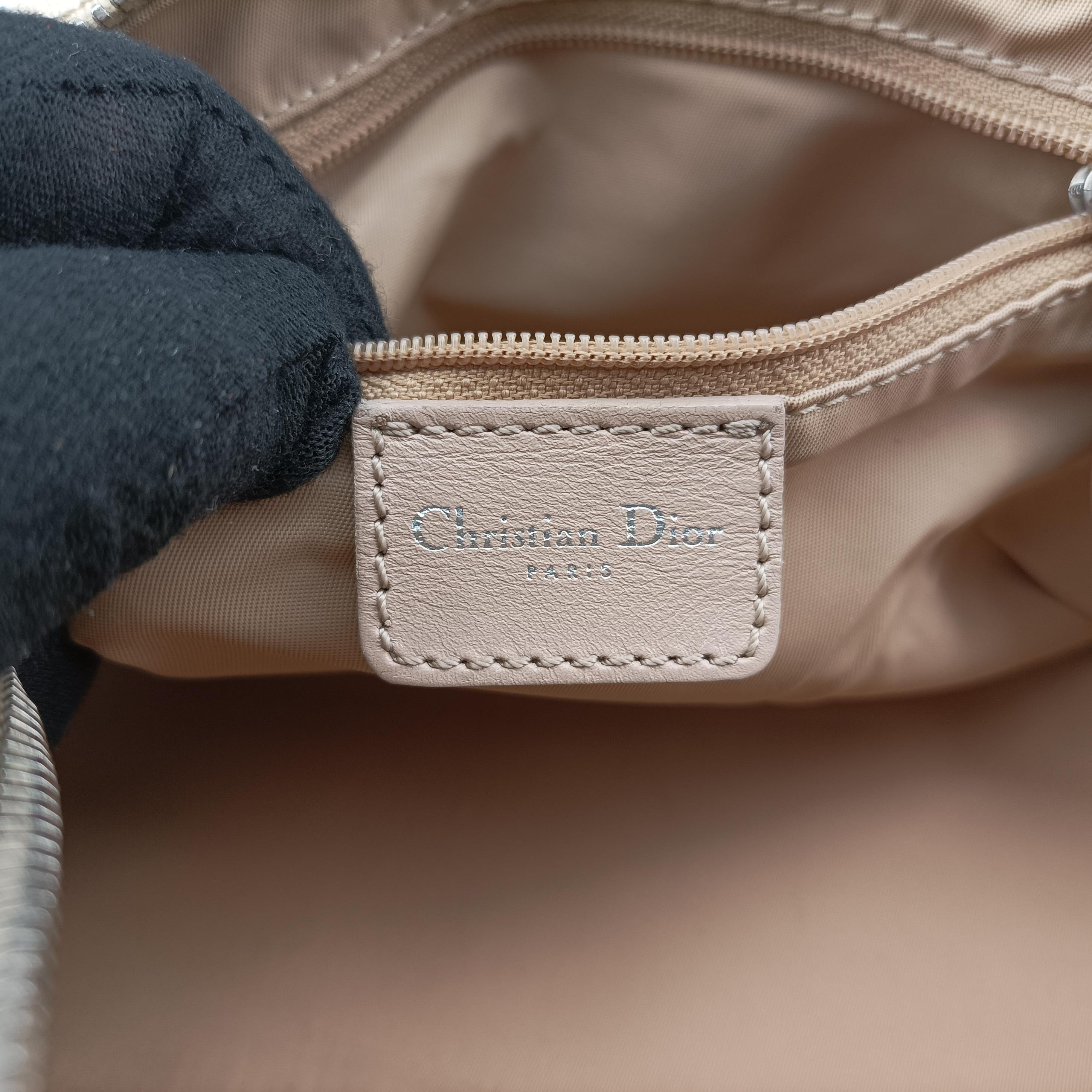 Secondhand Christian Dior Oblique Romantique Trotter Beige x White PVC coated canvas  handbag | stylenewstar