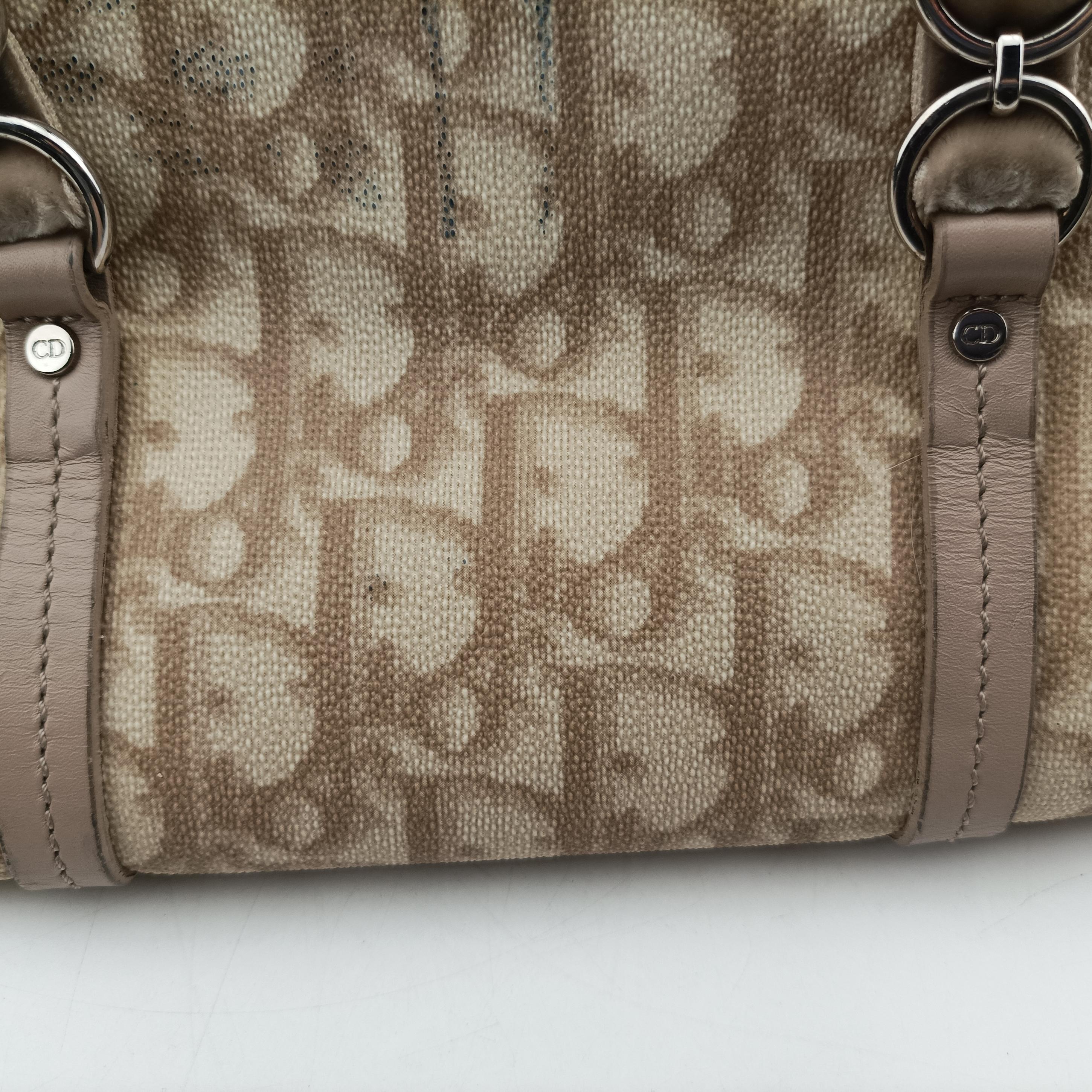 Secondhand Christian Dior Oblique Romantique Trotter Beige x White PVC coated canvas  handbag | stylenewstar