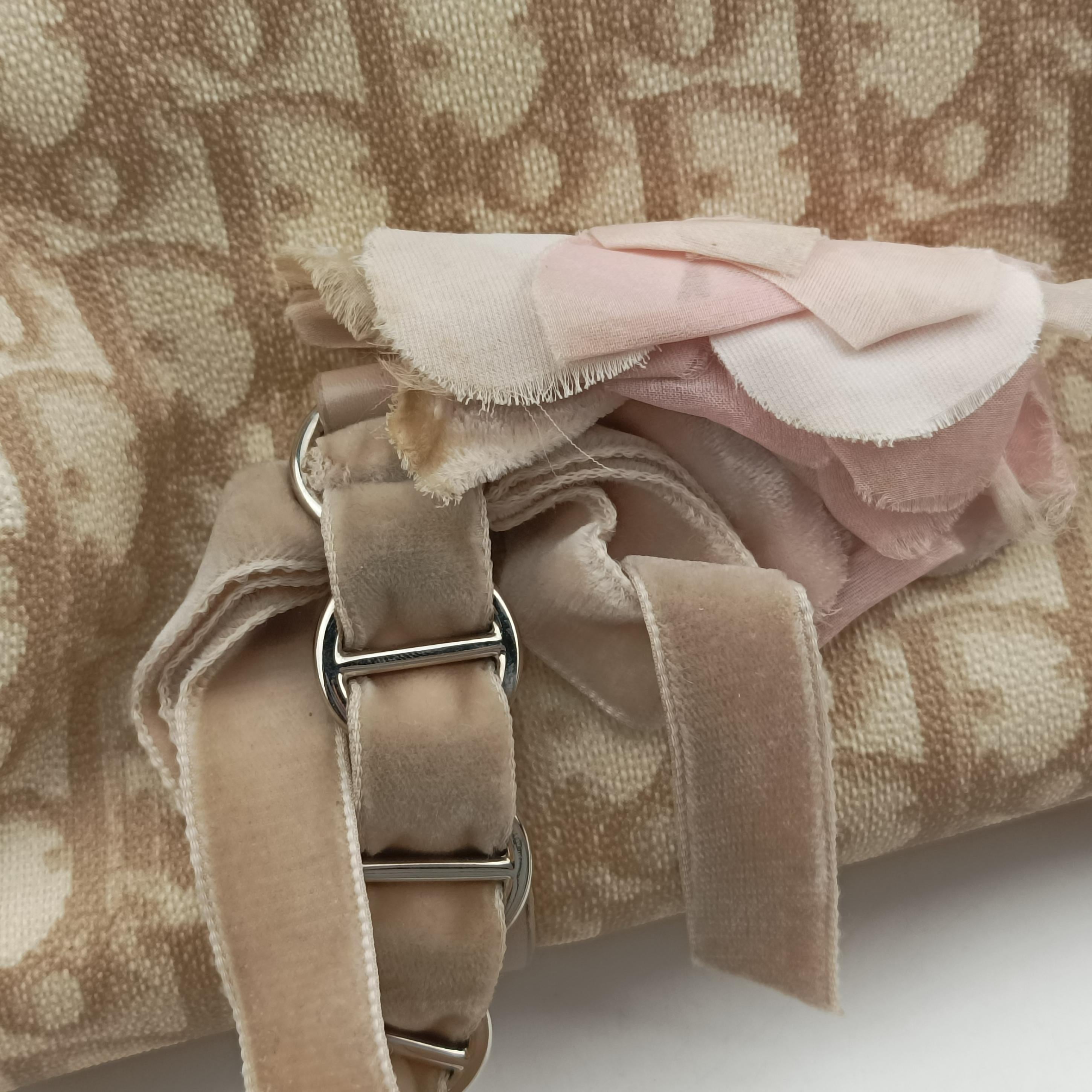 Secondhand Christian Dior Oblique Romantique Trotter Beige x White PVC coated canvas  handbag | stylenewstar