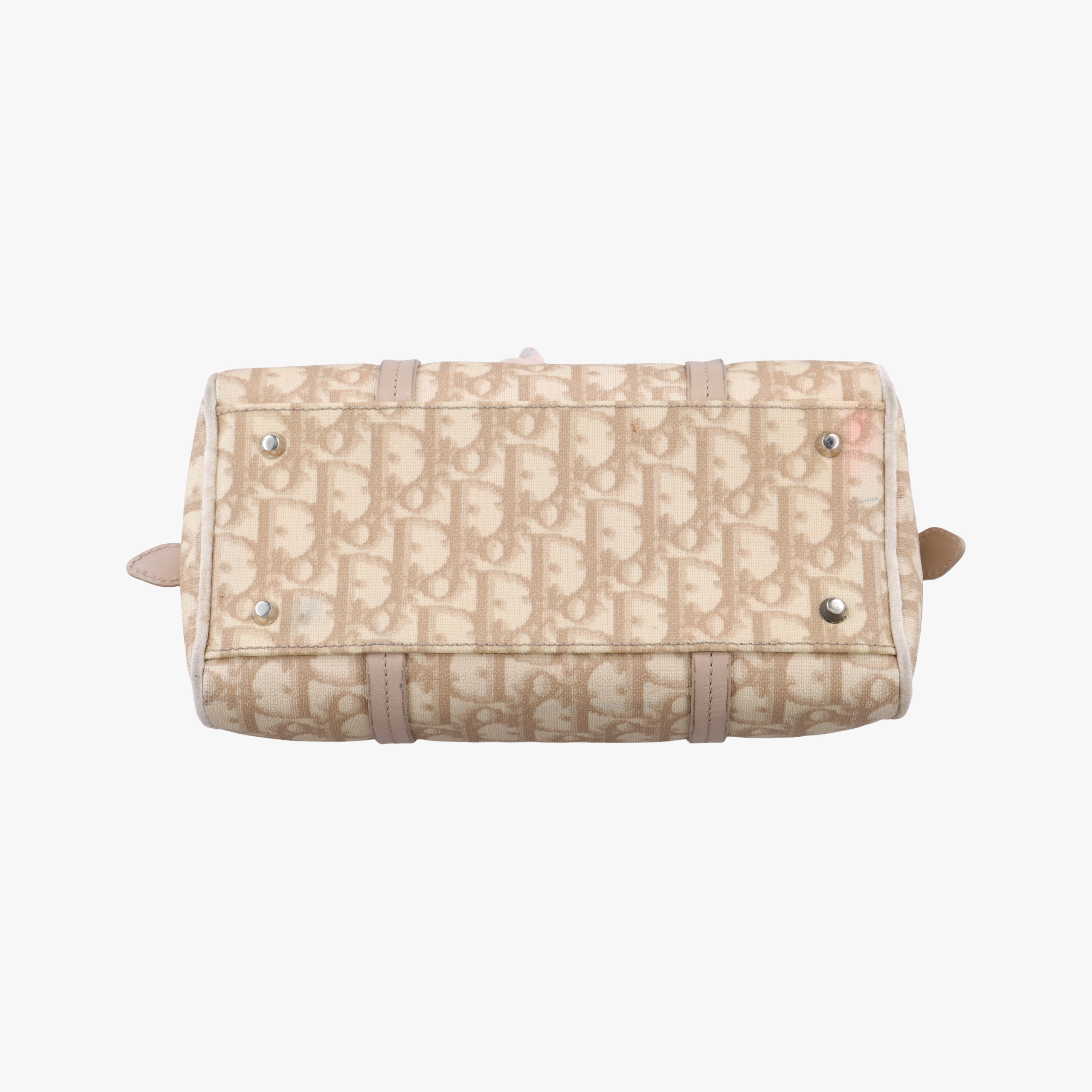 Secondhand Christian Dior Oblique Romantique Trotter Beige x White PVC coated canvas  handbag | stylenewstar