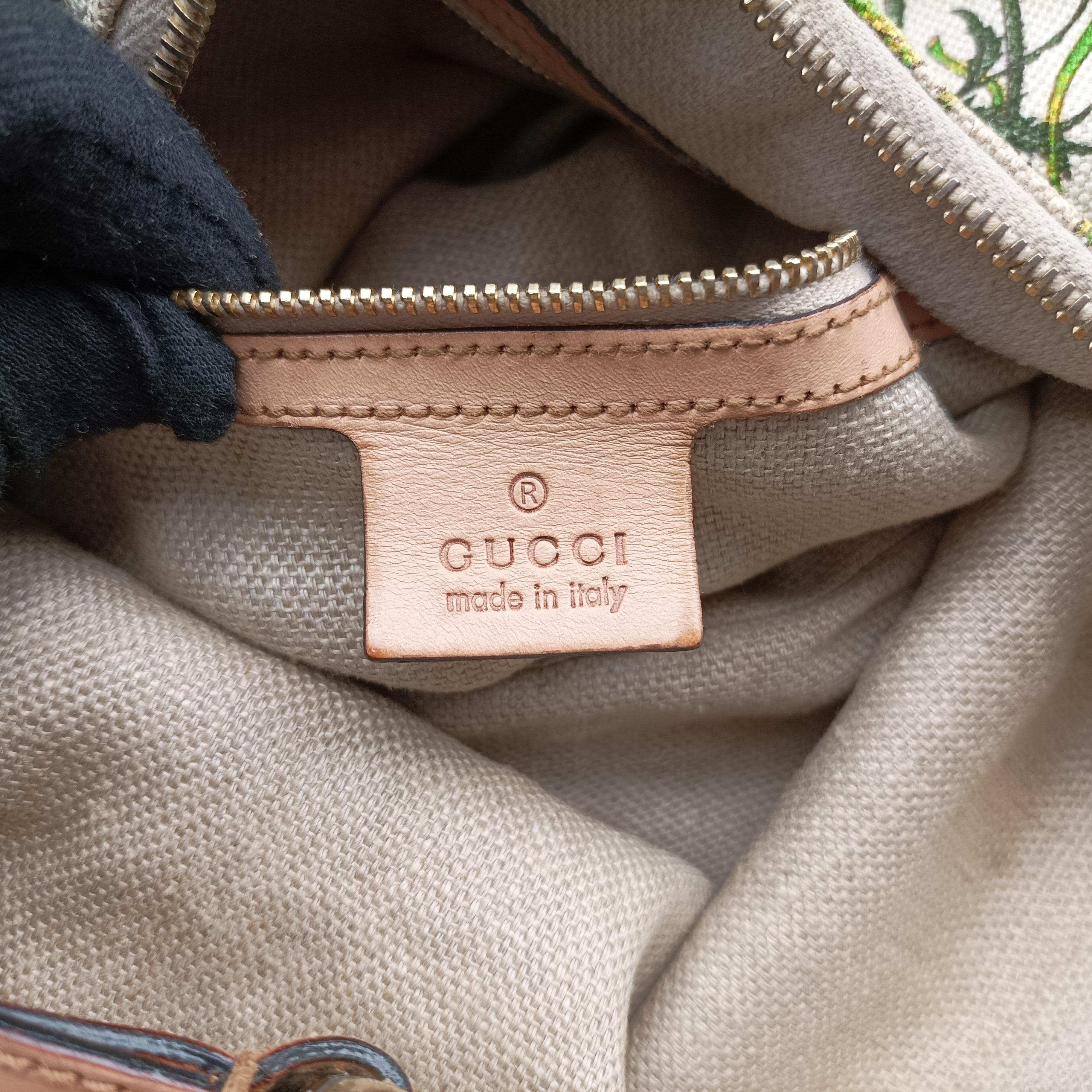 Pre-owned Gucci horsebit hobo White×Multicolour Canvas 115867 handbag | stylenewstar