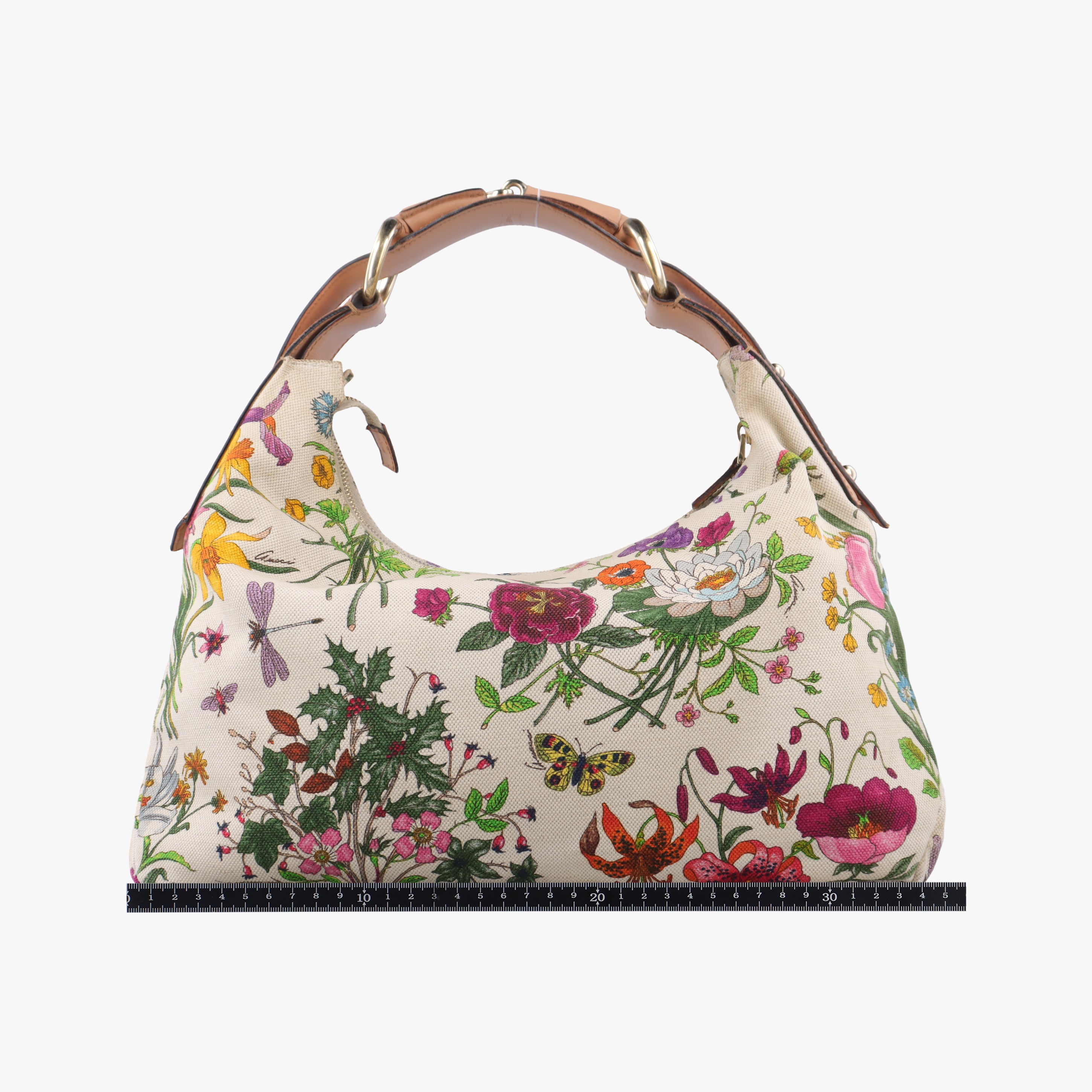 Pre-owned Gucci horsebit hobo White×Multicolour Canvas 115867 handbag | stylenewstar