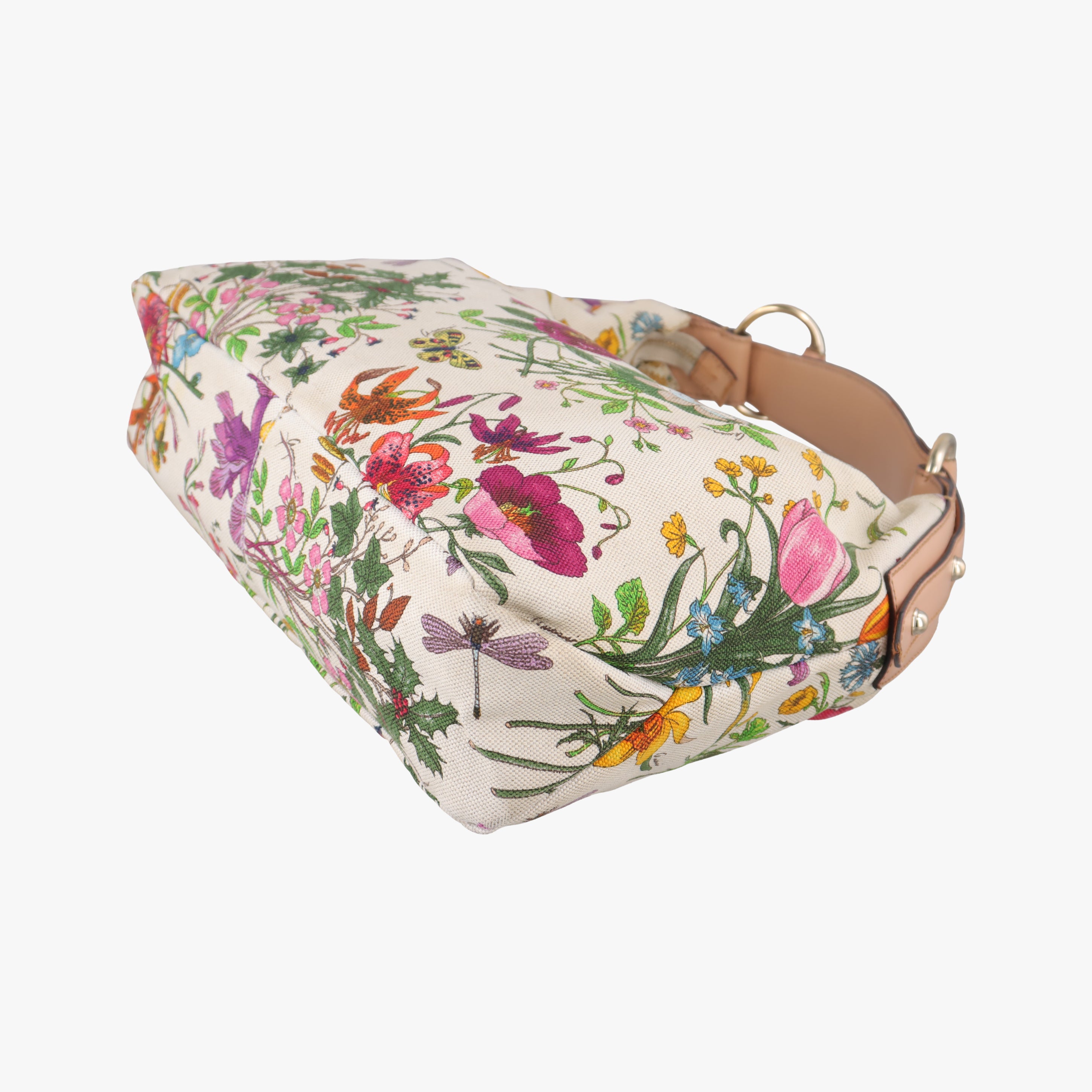 Pre-owned Gucci horsebit hobo White×Multicolour Canvas 115867 handbag | stylenewstar