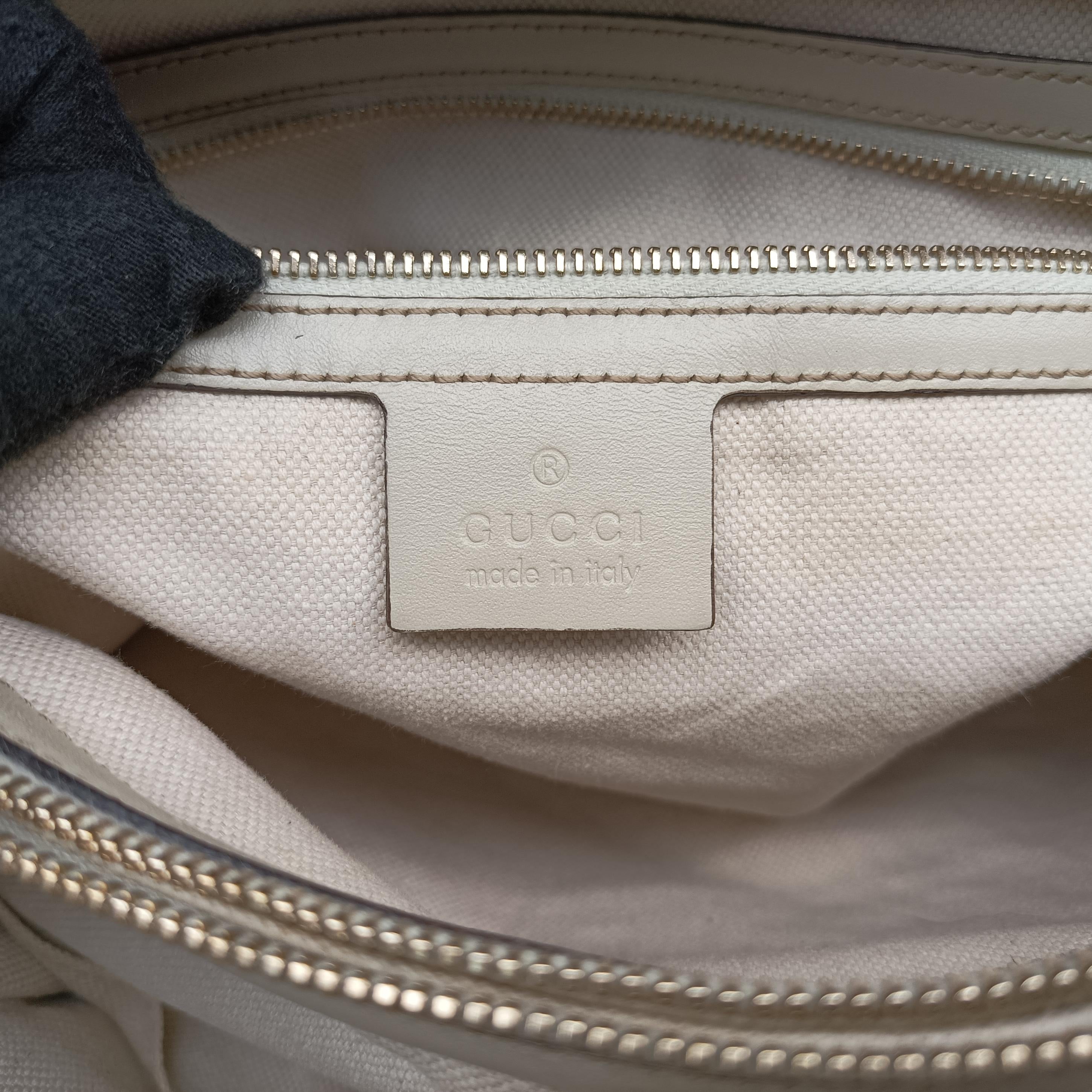 Pre-owned Gucci Guccissima Mayfair Beige×Multicolour canvas×leather 257063 handbag | stylenewstar