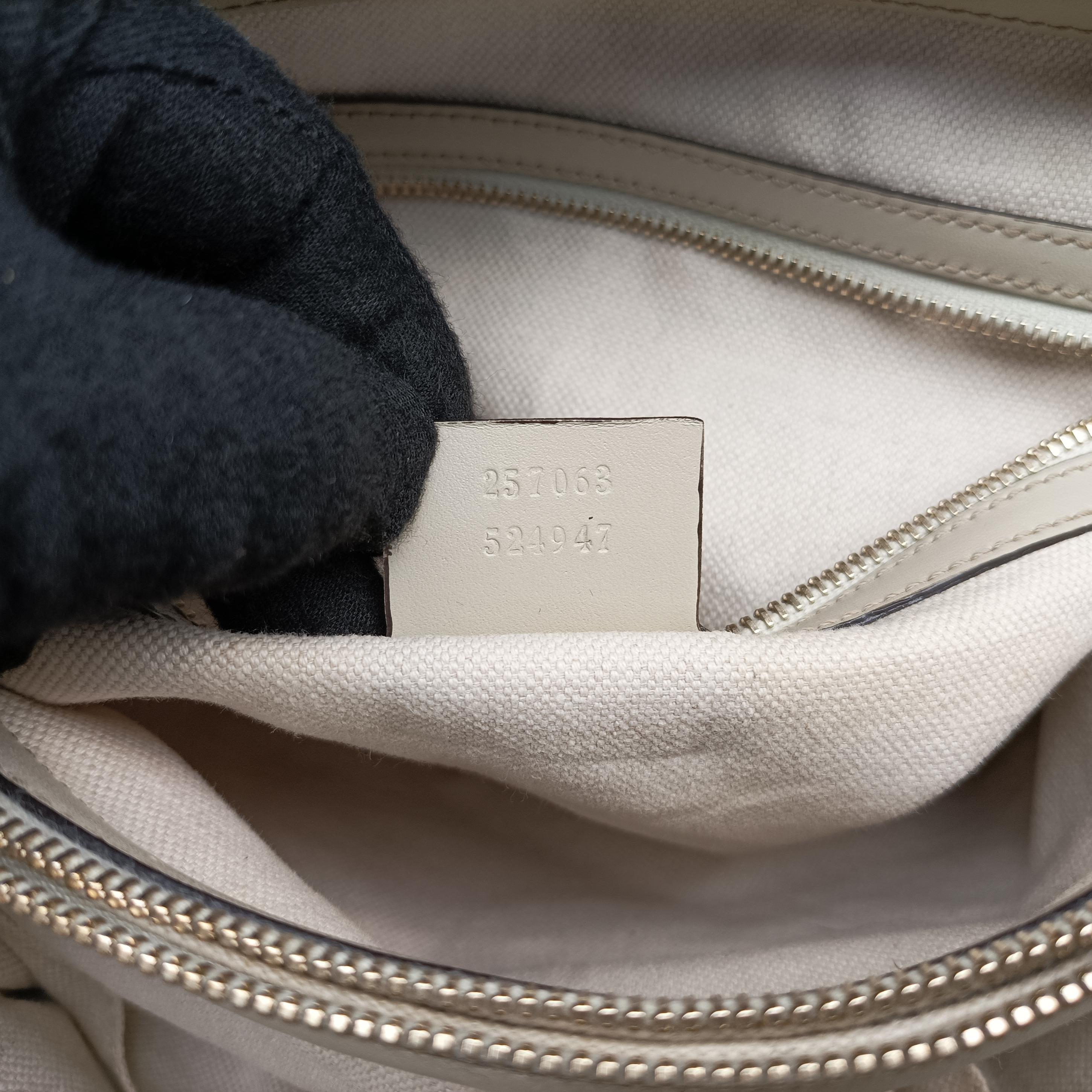 Pre-owned Gucci Guccissima Mayfair Beige×Multicolour canvas×leather 257063 handbag | stylenewstar