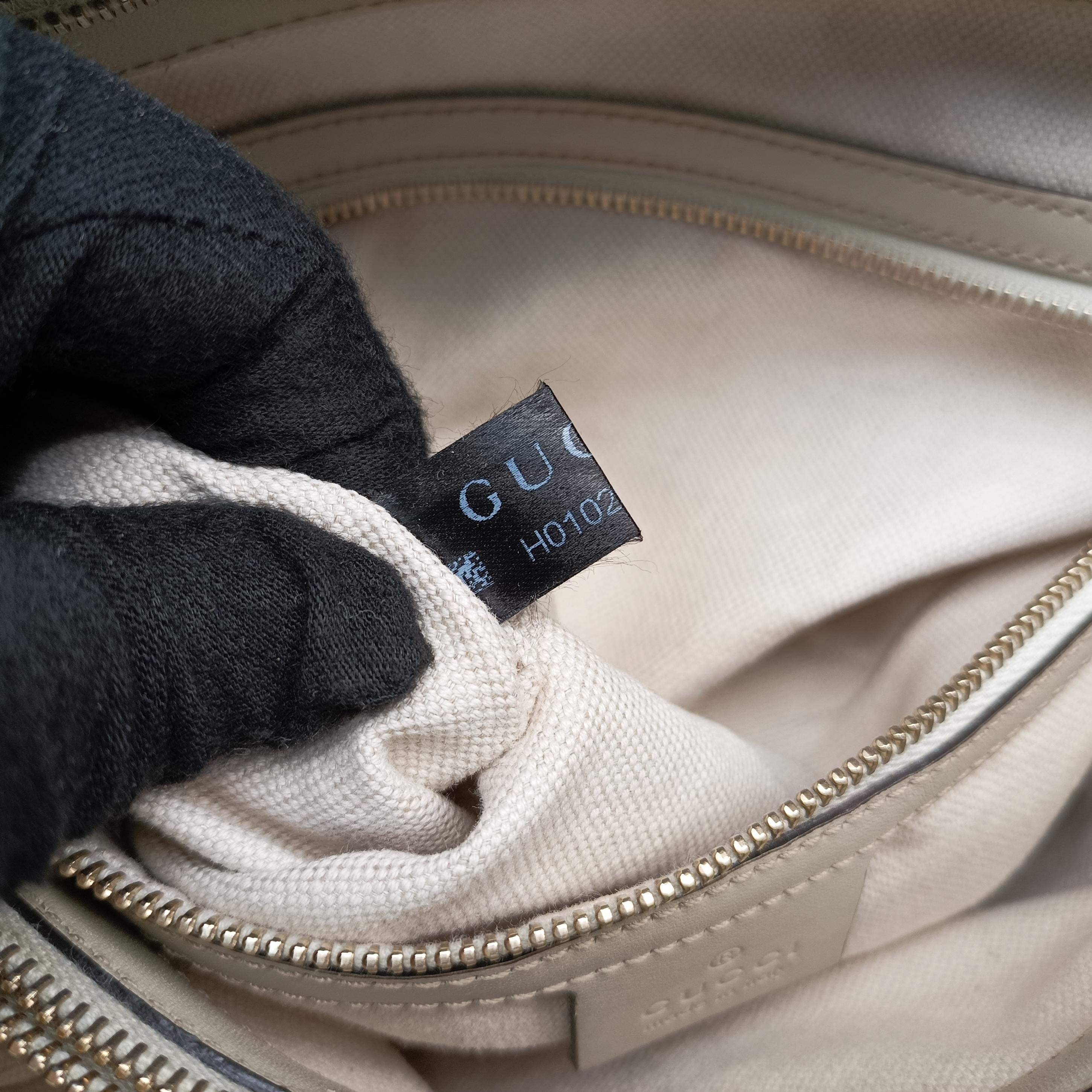 Pre-owned Gucci Guccissima Mayfair Beige×Multicolour canvas×leather 257063 handbag | stylenewstar
