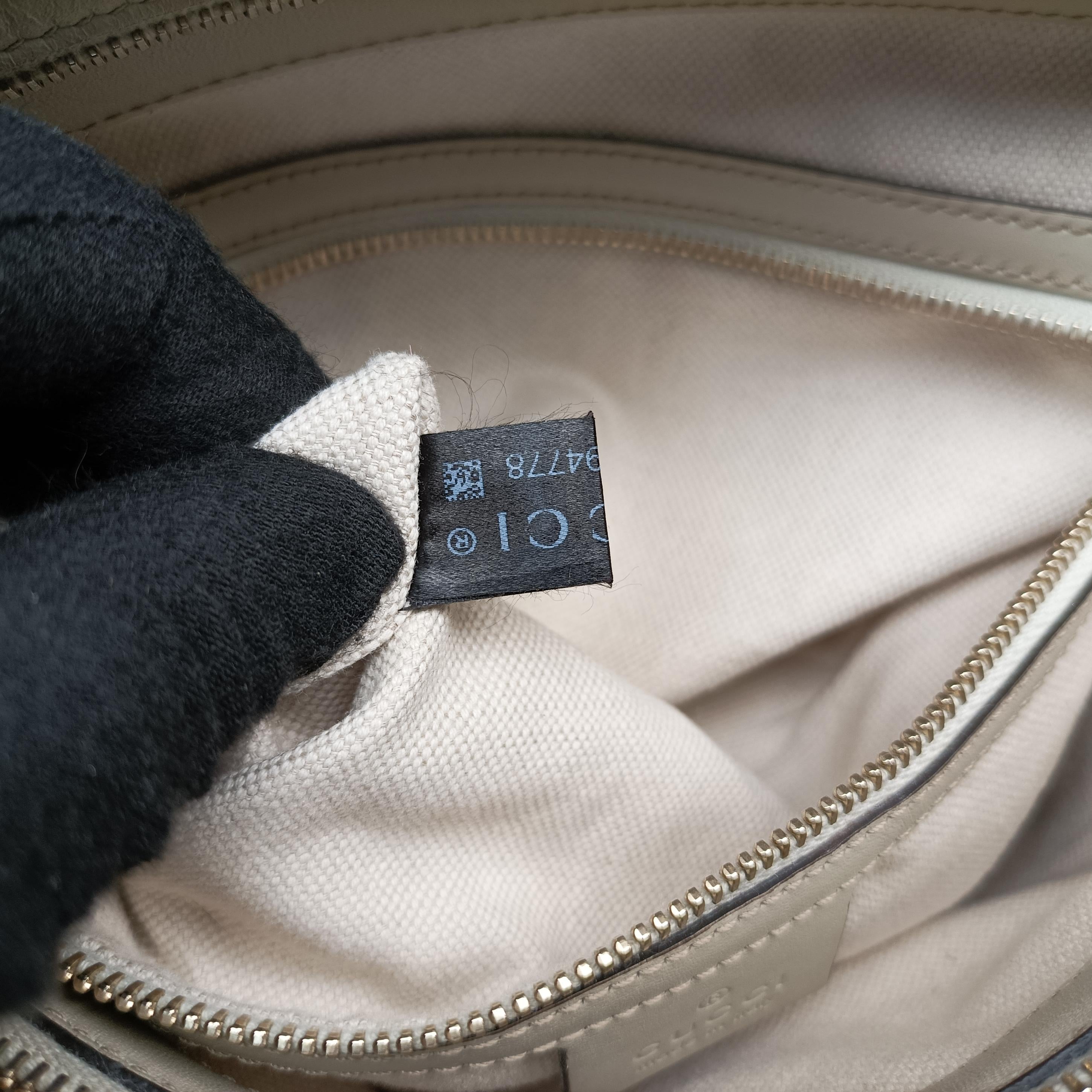 Pre-owned Gucci Guccissima Mayfair Beige×Multicolour canvas×leather 257063 handbag | stylenewstar