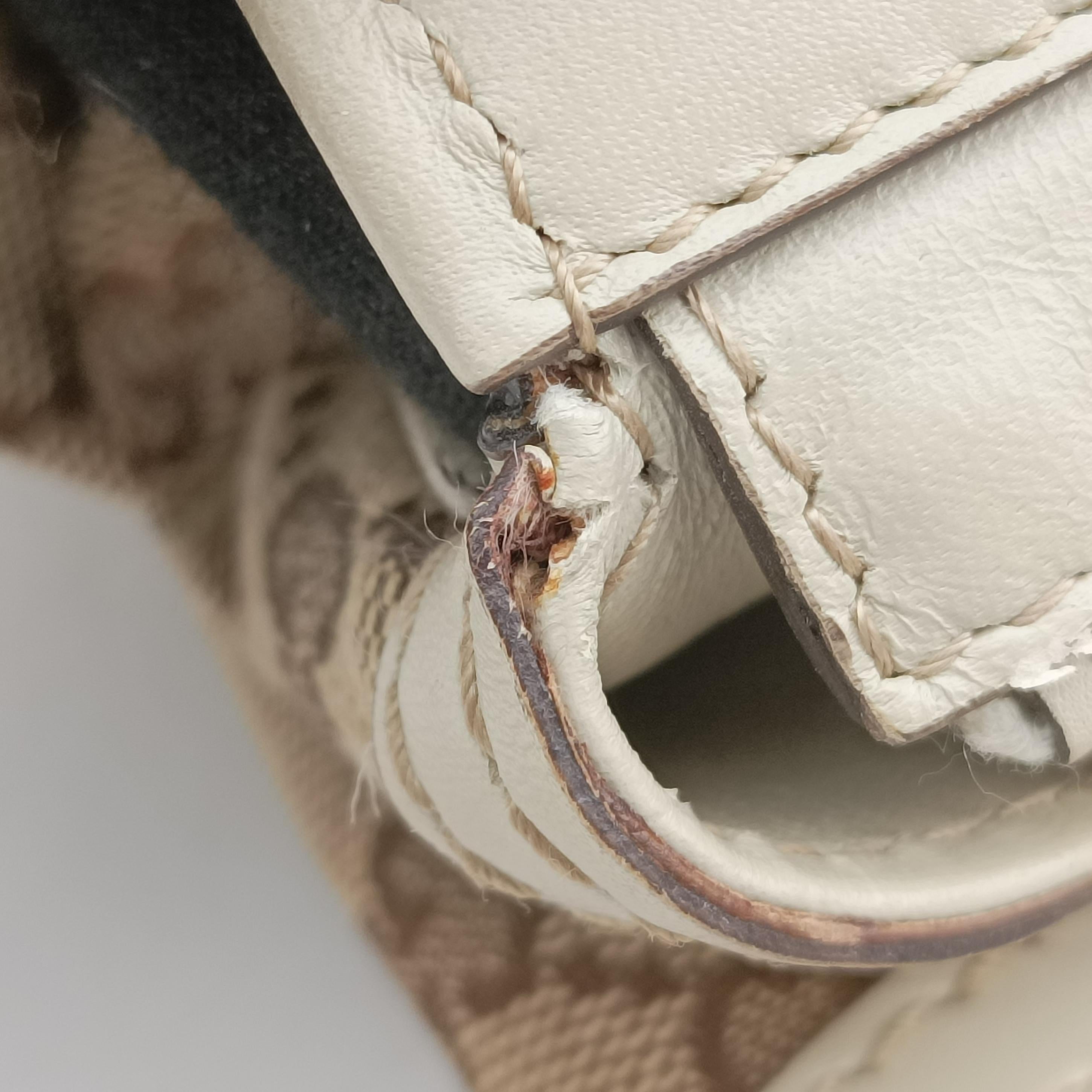 Pre-owned Gucci Guccissima Mayfair Beige×Multicolour canvas×leather 257063 handbag | stylenewstar