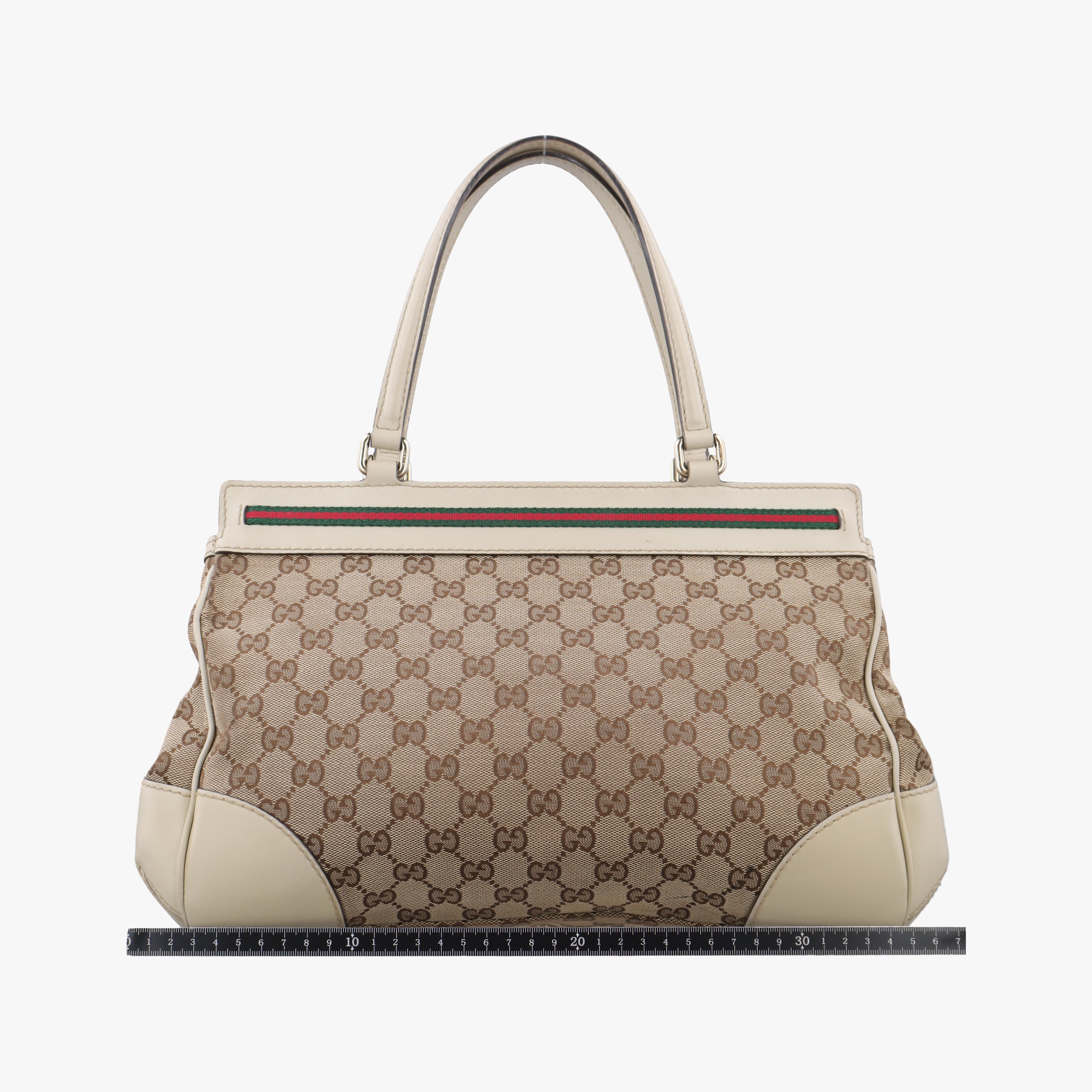 Pre-owned Gucci Guccissima Mayfair Beige×Multicolour canvas×leather 257063 handbag | stylenewstar